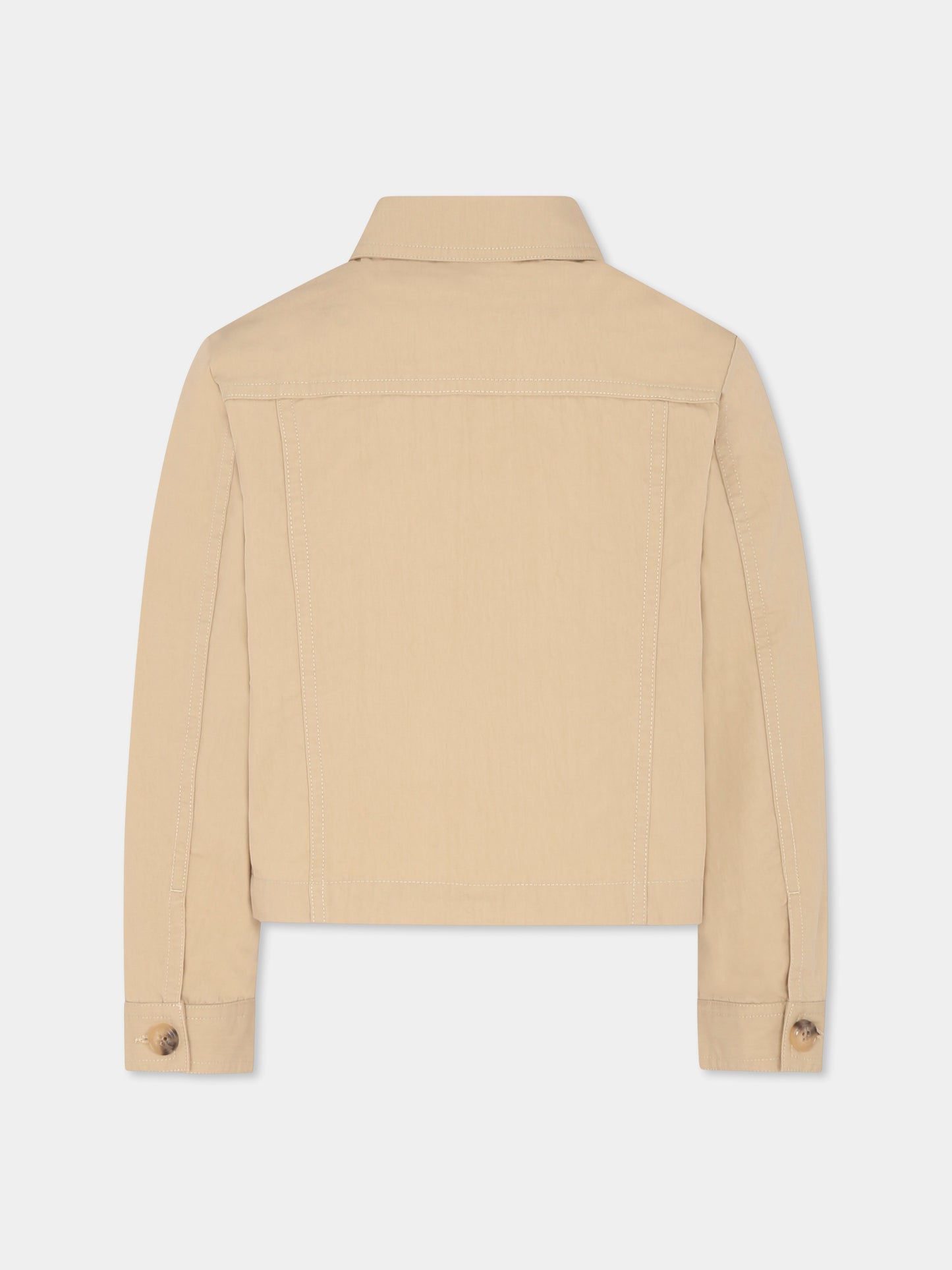 Giubbotto beige per bambina con logo,Max&co,MX0130 MX075 MAXJ34F MX703