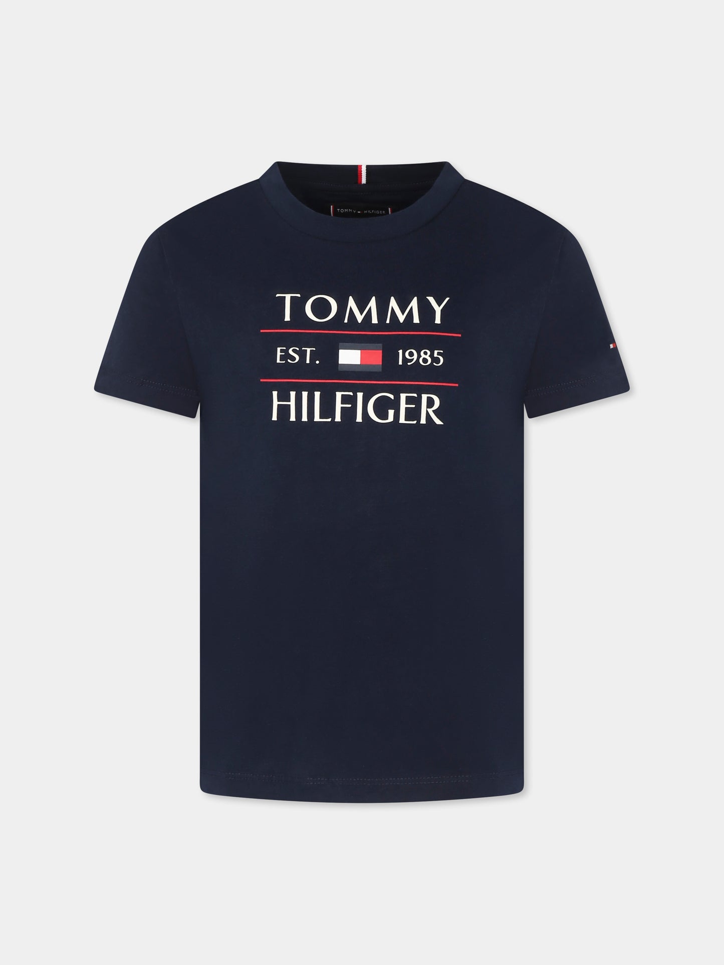 T-shirt blu per bambino con logo,Tommy Hilfiger Junior,25S THKB0KB09538J KB0KB09538 C1G