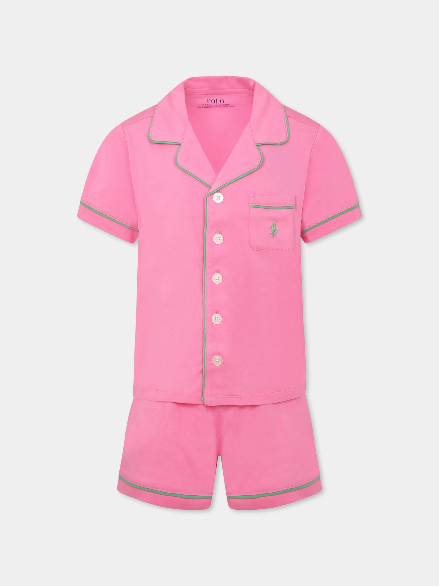 Pigiama rosa per bambina cavallino,Ralph Lauren Kids,25S RL4P0241 4P0241 AJD