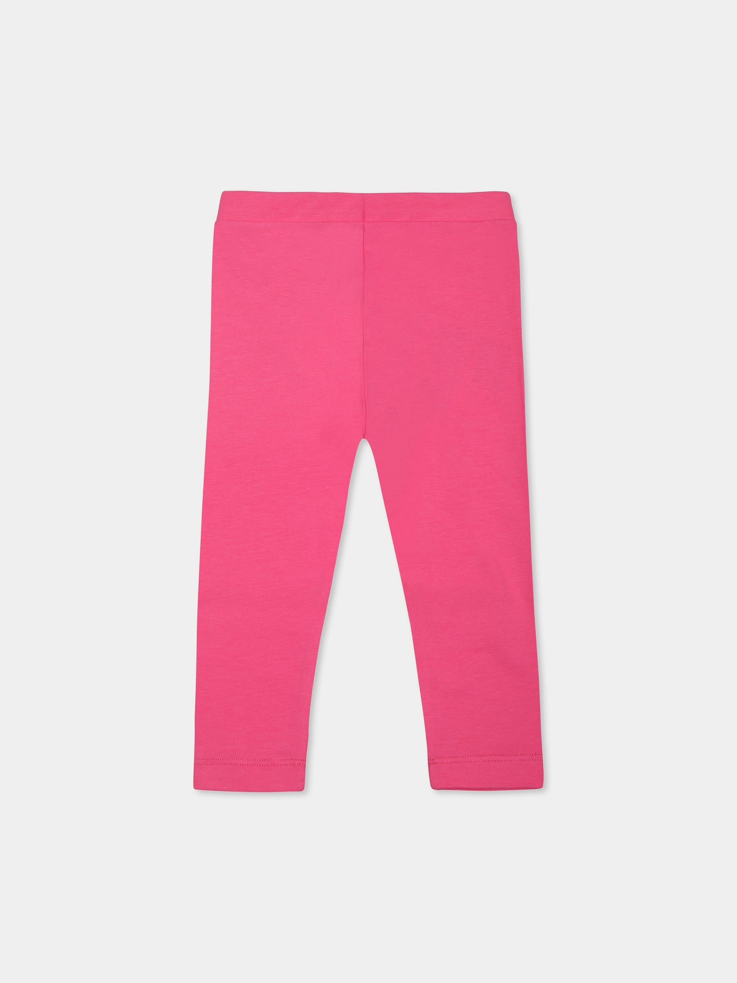 Fuchsia legging for baby girl with Teddy Bear