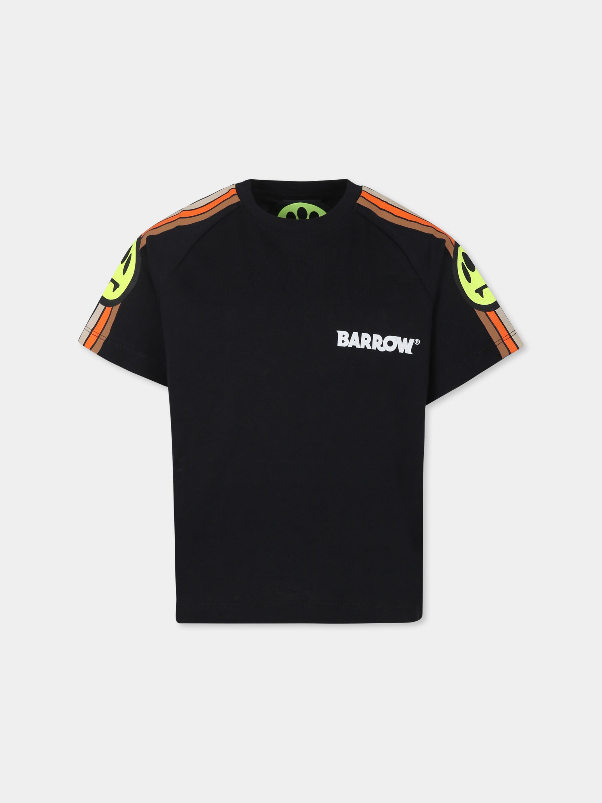 T-shirt nera per bambini con smile,Barrow,S4BKJUTH017 110