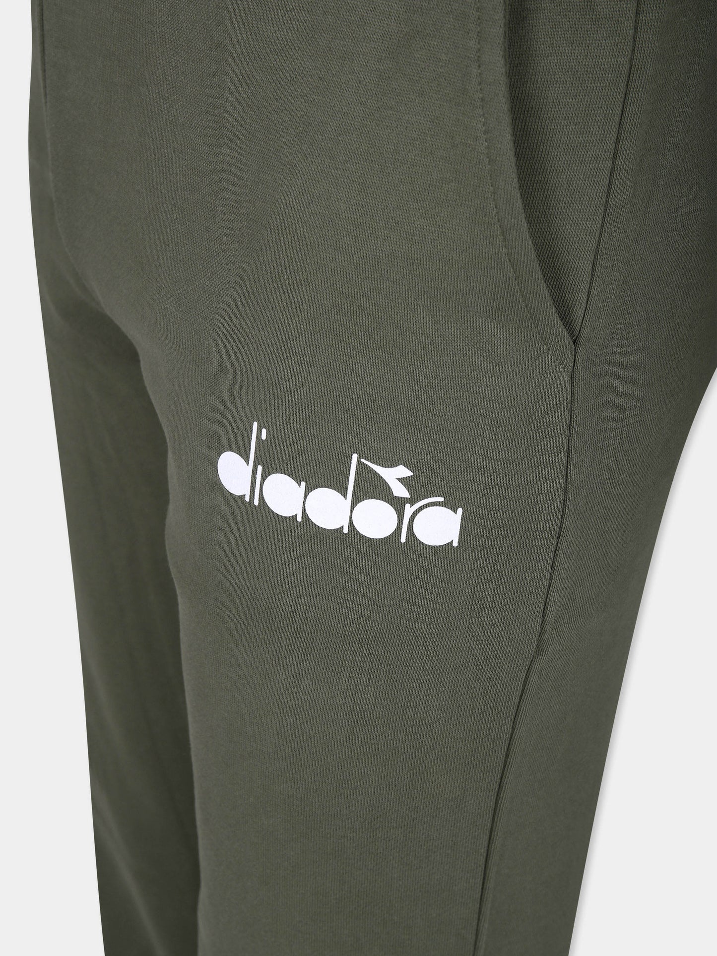 Pantaloni verdi per bambino con logo,Diadora Kids,S4DIJBFP170 082