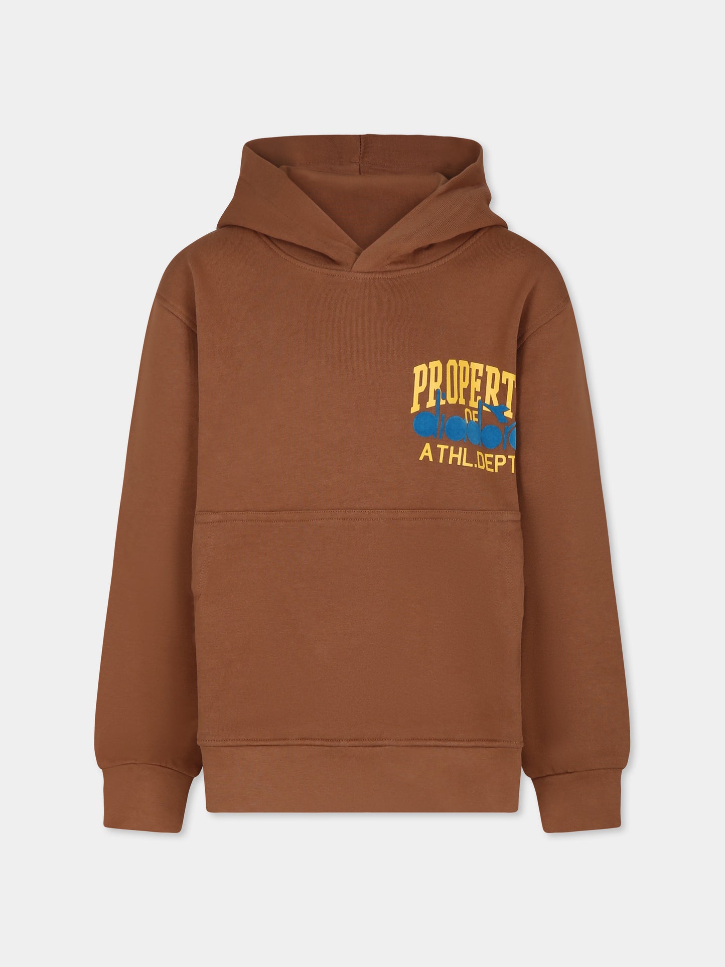 Felpa marrone per bambino con logo,Diadora Kids,S4DIJBHS009 924