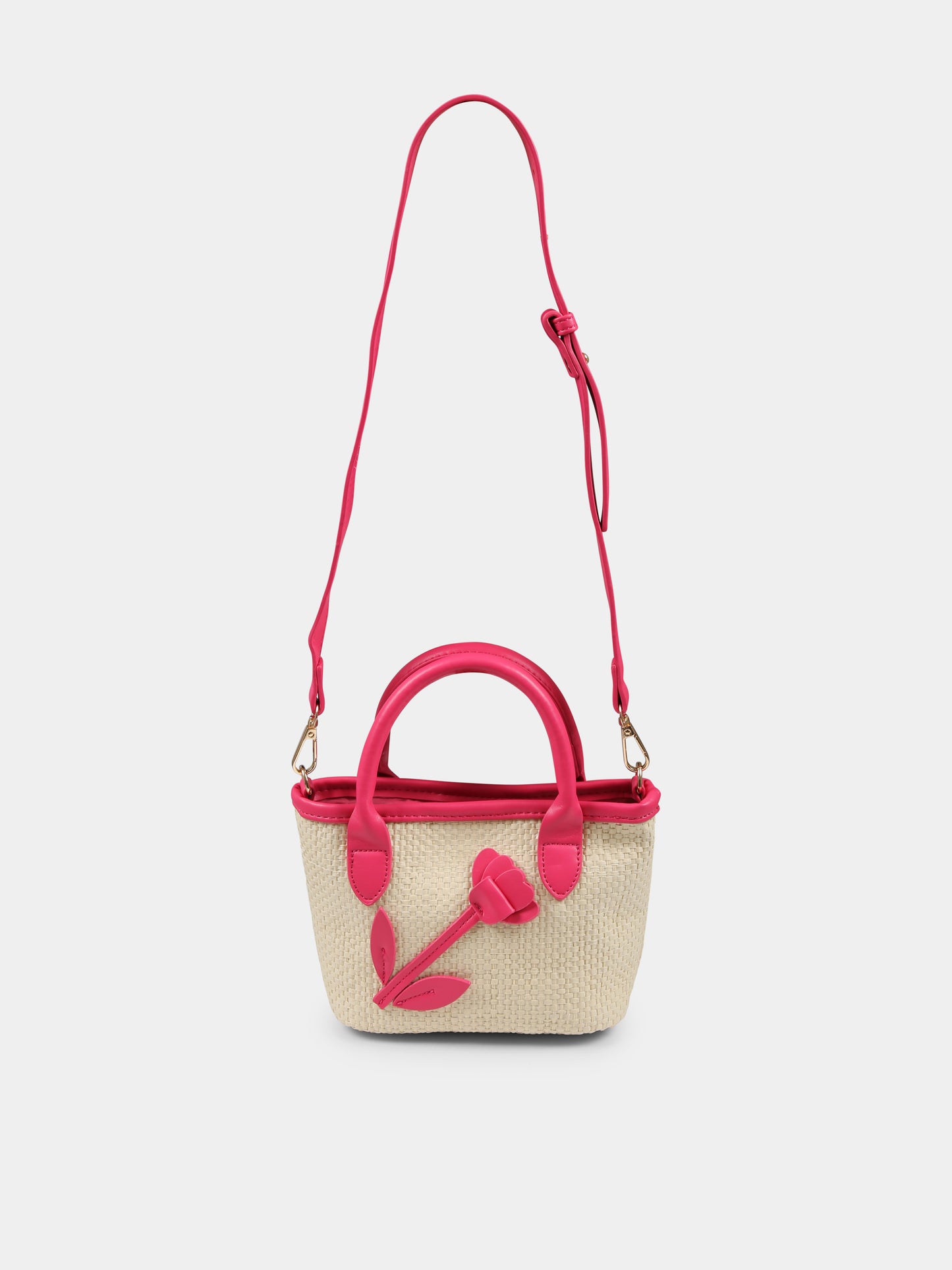 Borsa beige per bambina con fiore,Mayoral,10927 076