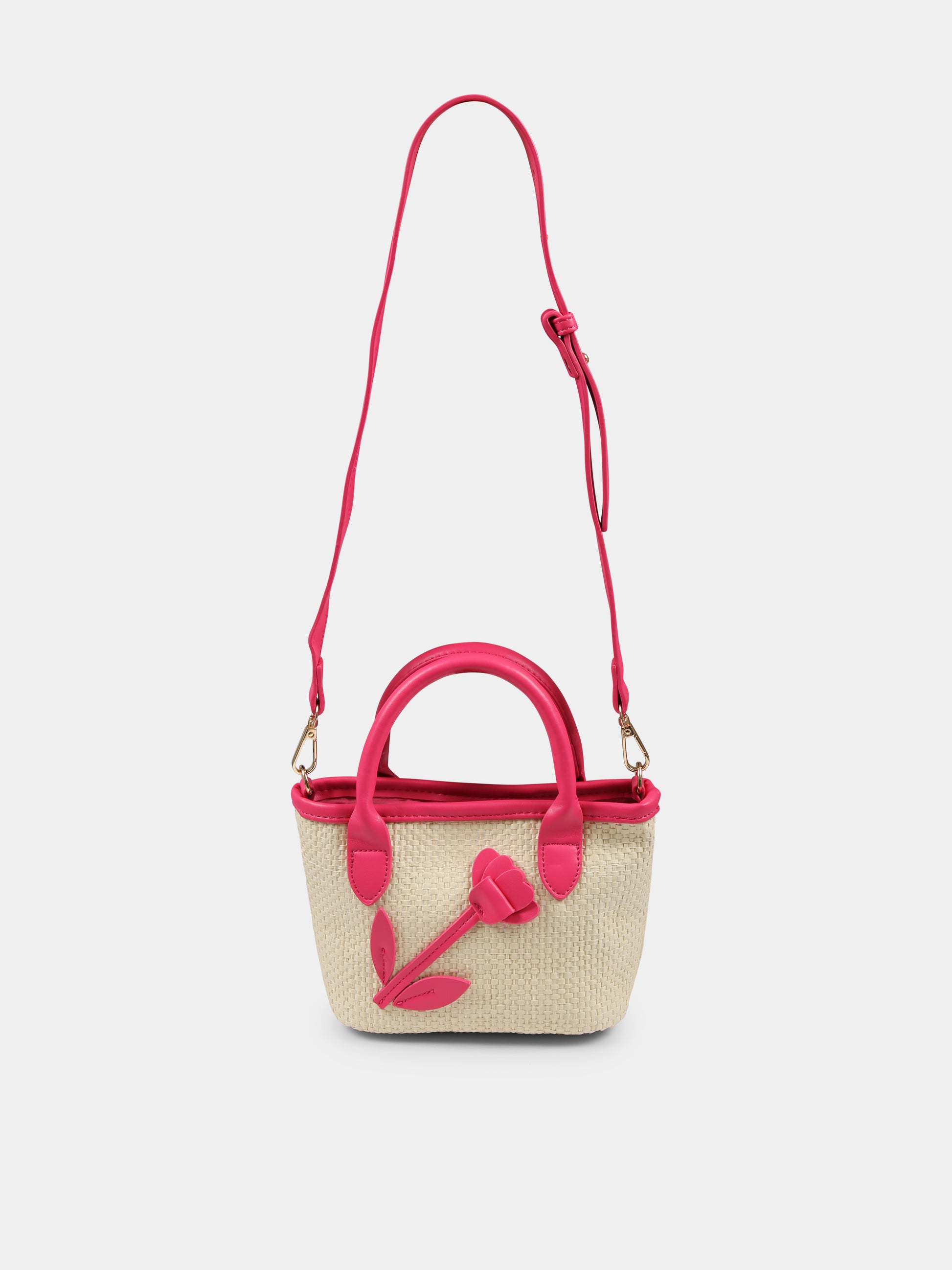 Borsa beige per bambina con fiore,Mayoral,10927 076