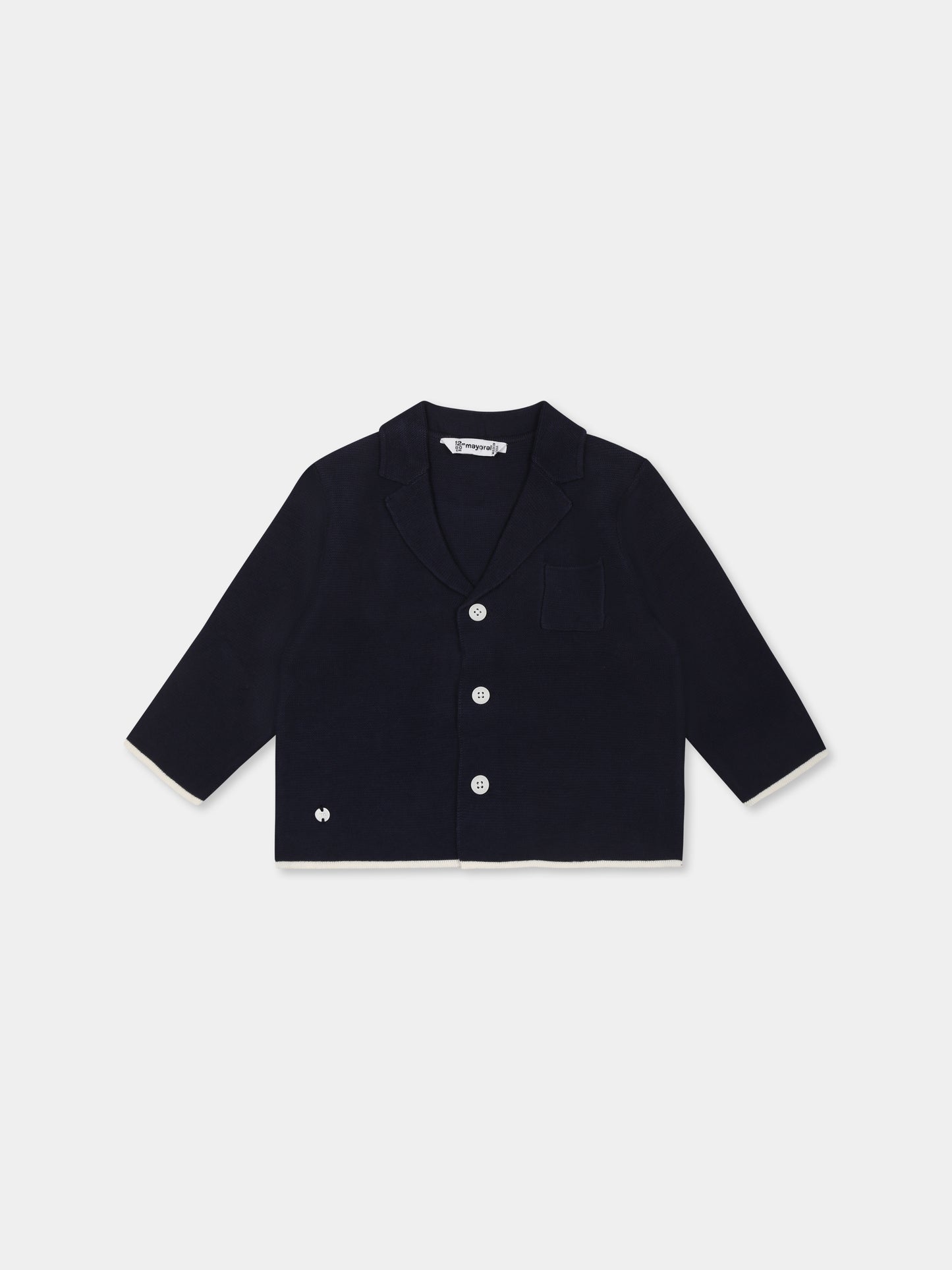 Cardigan blu per neonato con logo,Mayoral,1469 066