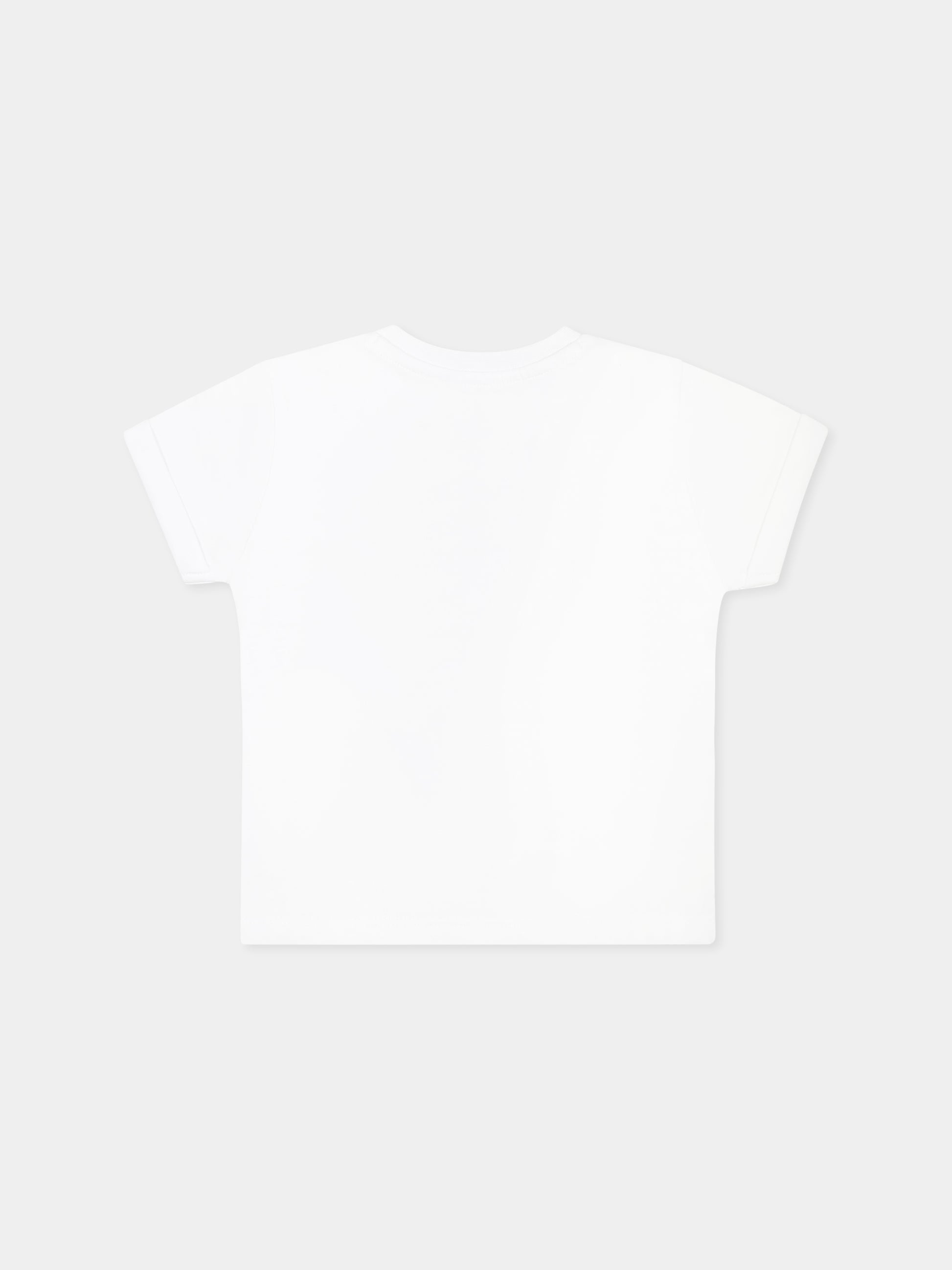 T-shirt bianca per neonato con stampa squalo e scritta,Mayoral,1066 056