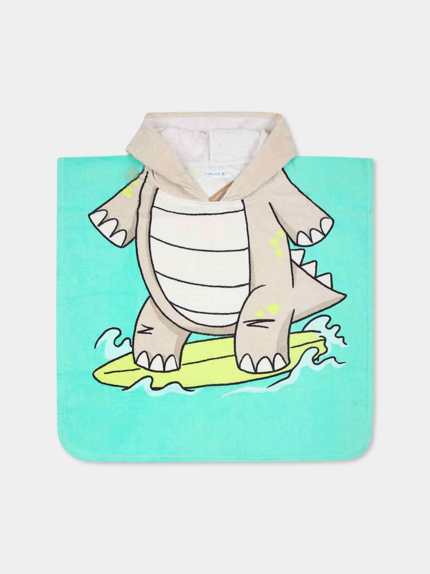 Multicolor bathrobe or baby boy with dinosaur