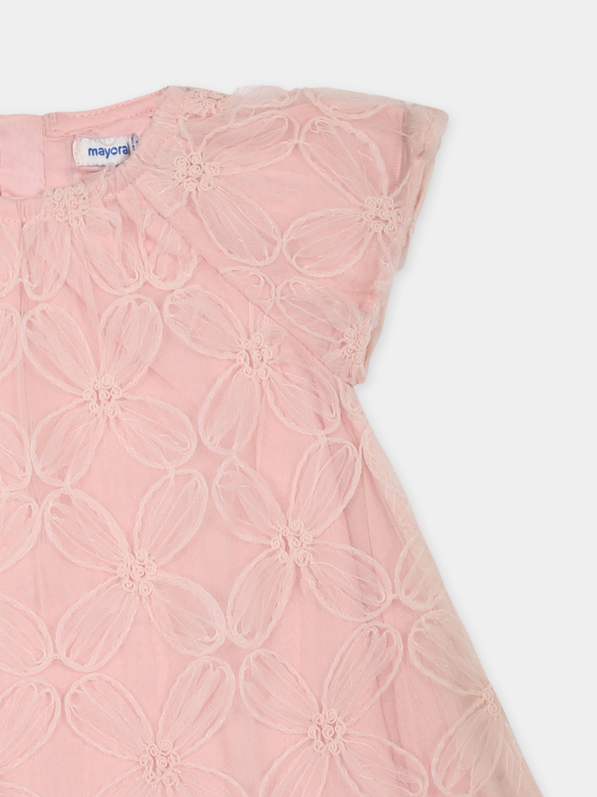 Vestito rosa per neonata con fiori,Mayoral,1982 026