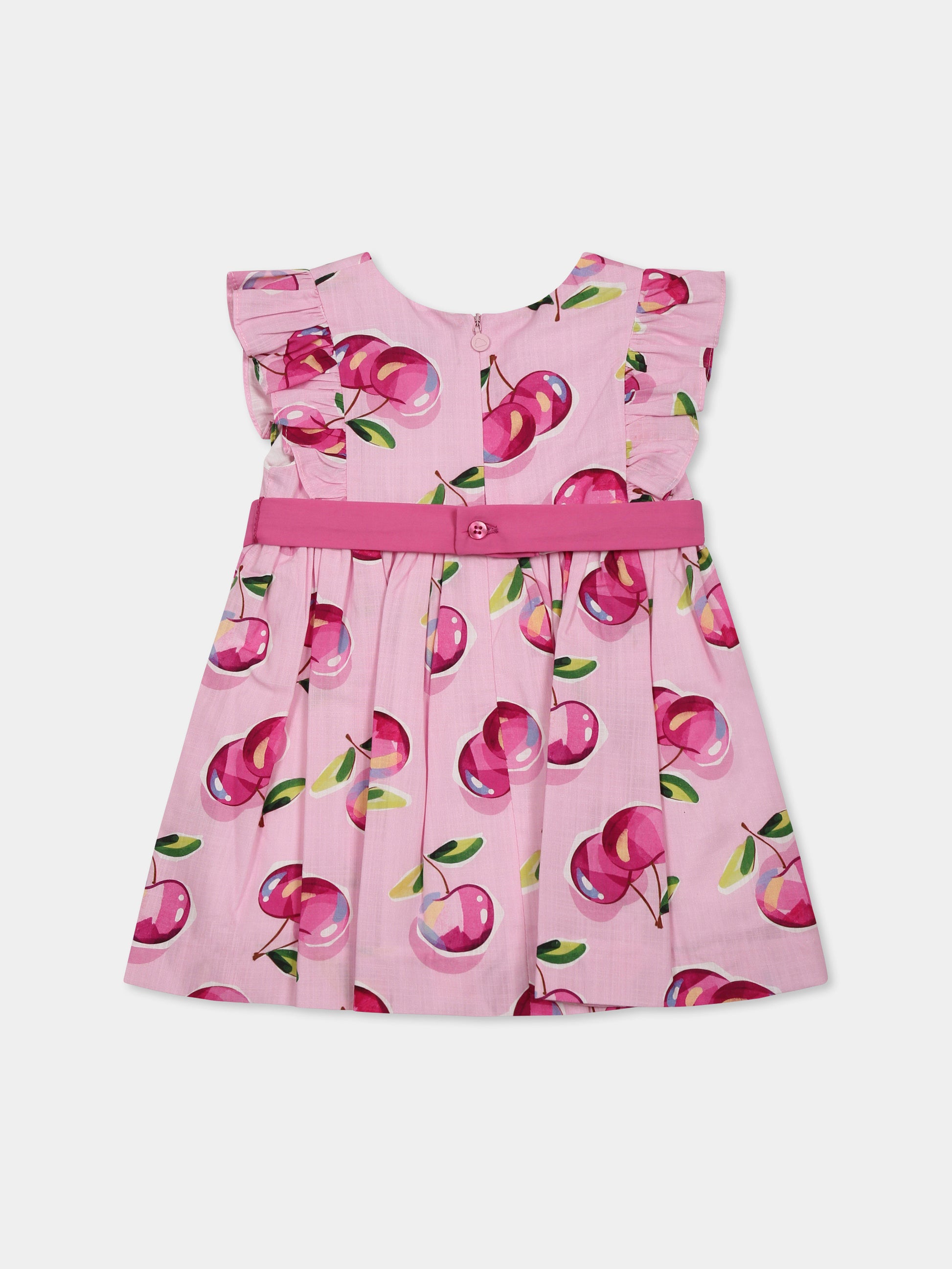 Vestito rosa per neonata con ciliegie,Mayoral,1914 018