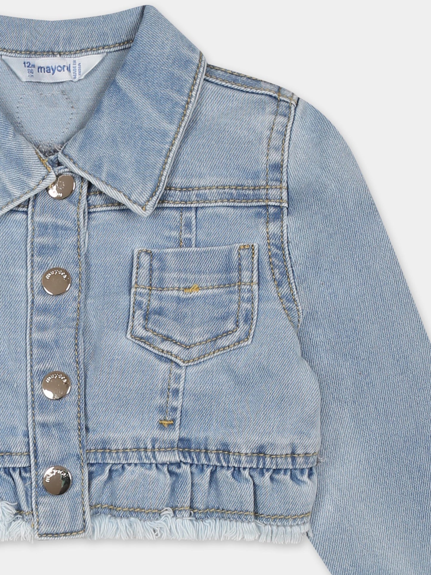 Giubbotto di jeans denim per neonata con cuore,Mayoral,1461 041