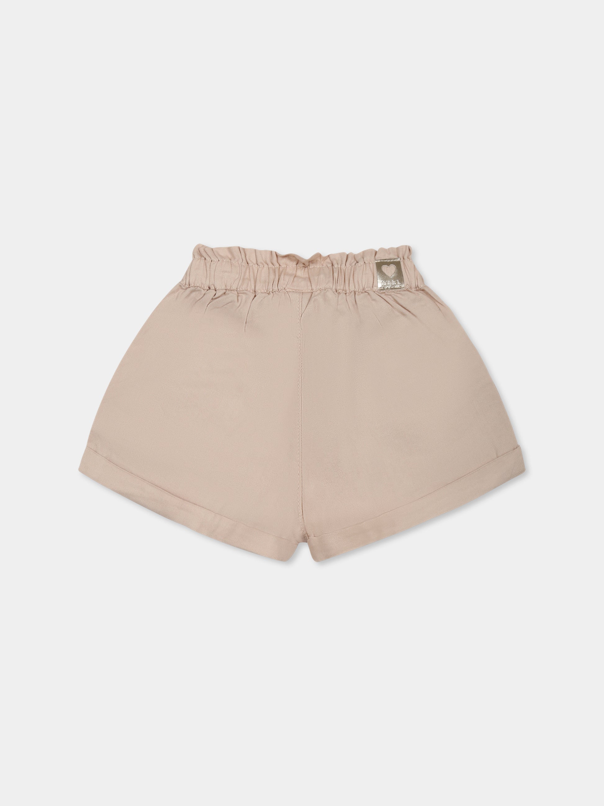 Shorts beige per neonata con patch logato,Mayoral,1227 080