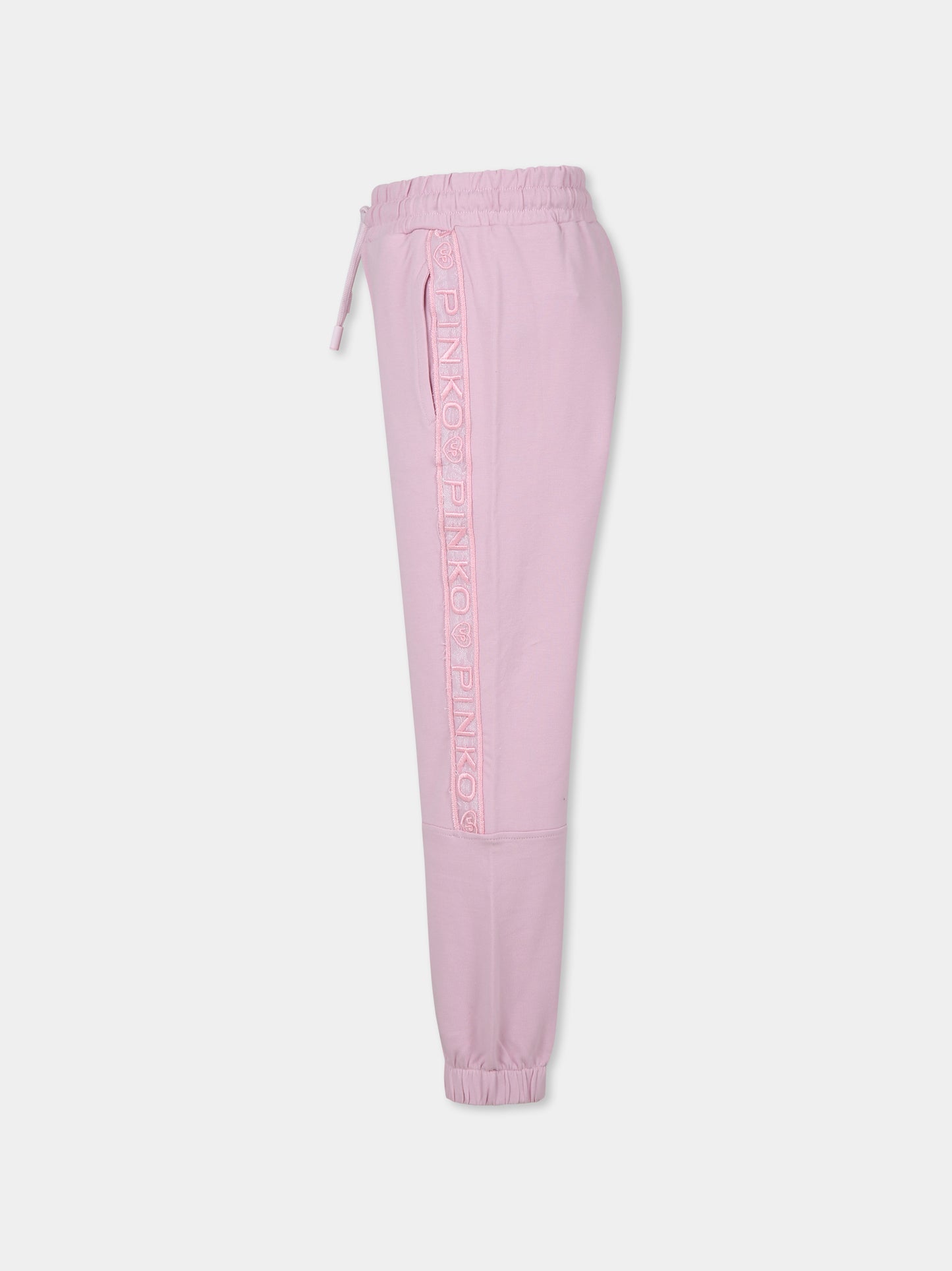 Pantaloni rosa per bambina con logo,Pinko,S4PIBGFP191 042