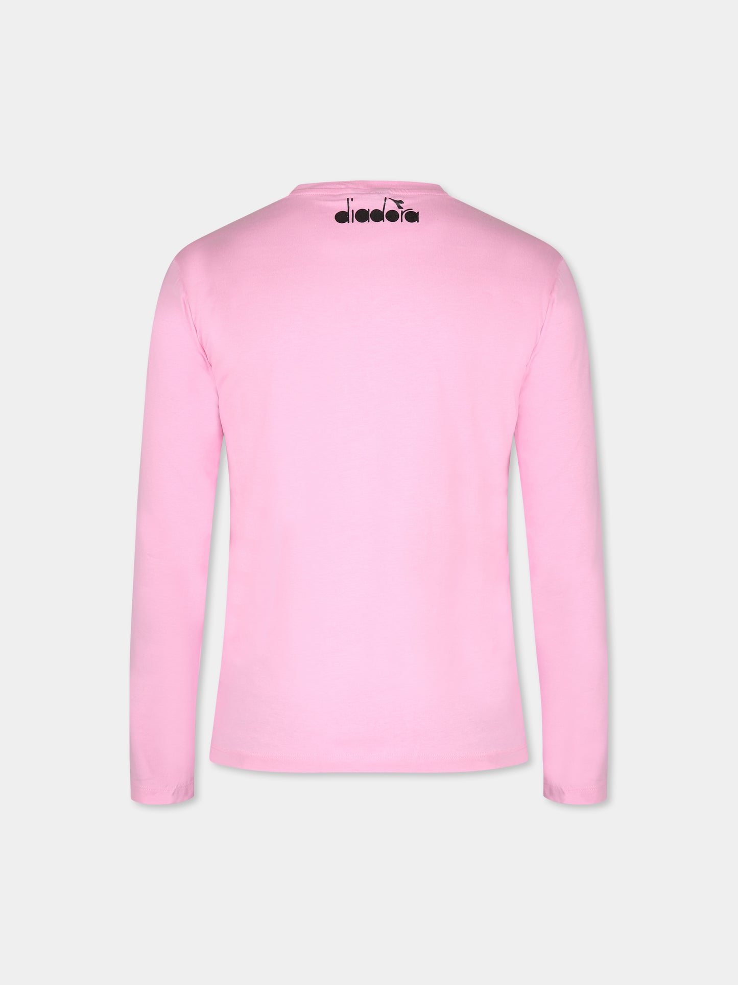 T-shirt rosa per bambina con logo,Diadora Kids,F3DIJGTH116 042