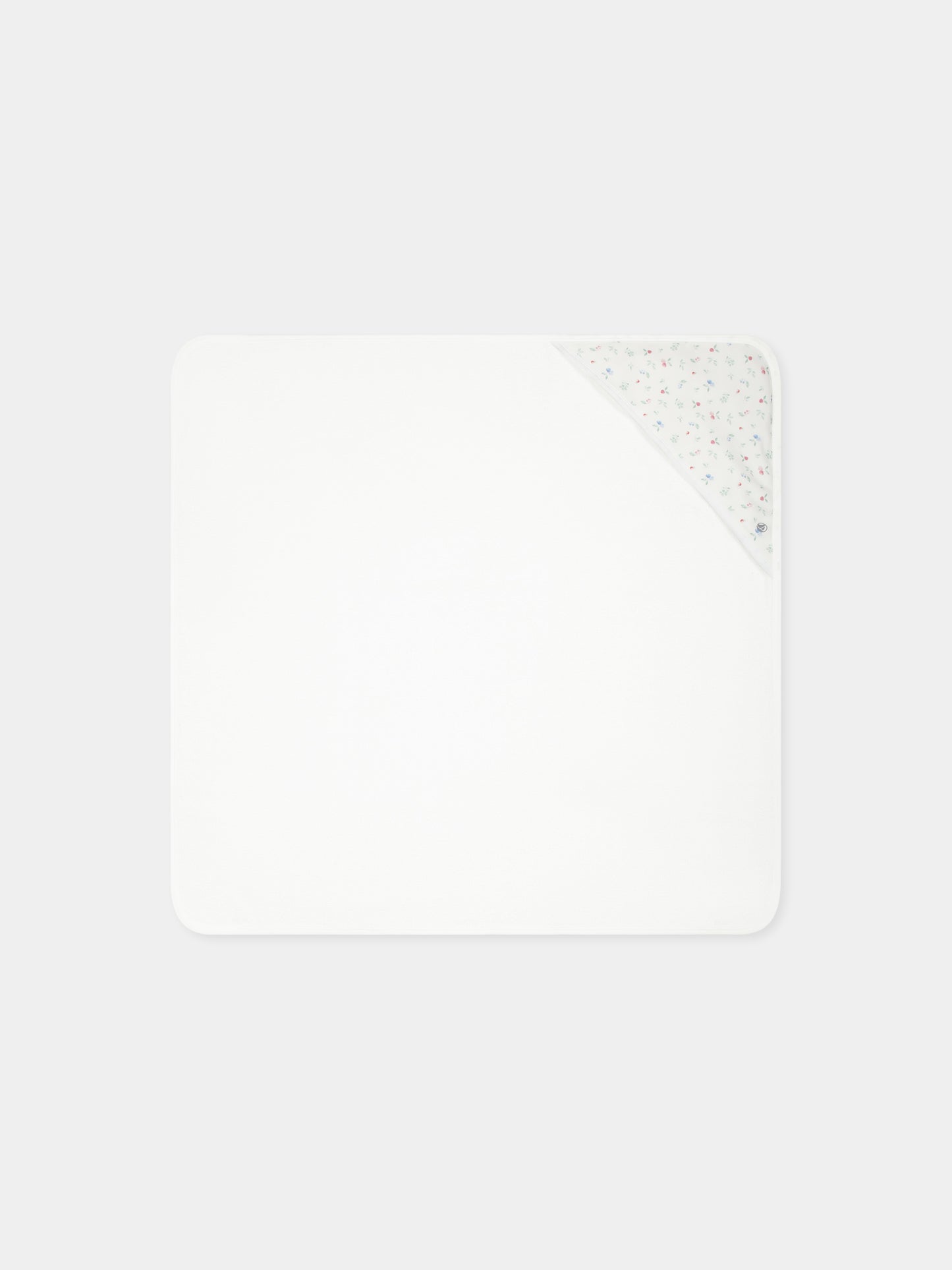 Accappatoio avorio per neonati con stampa floreale,Petit Bateau,A0CIW MARSHMALLOW/MULTICO 03