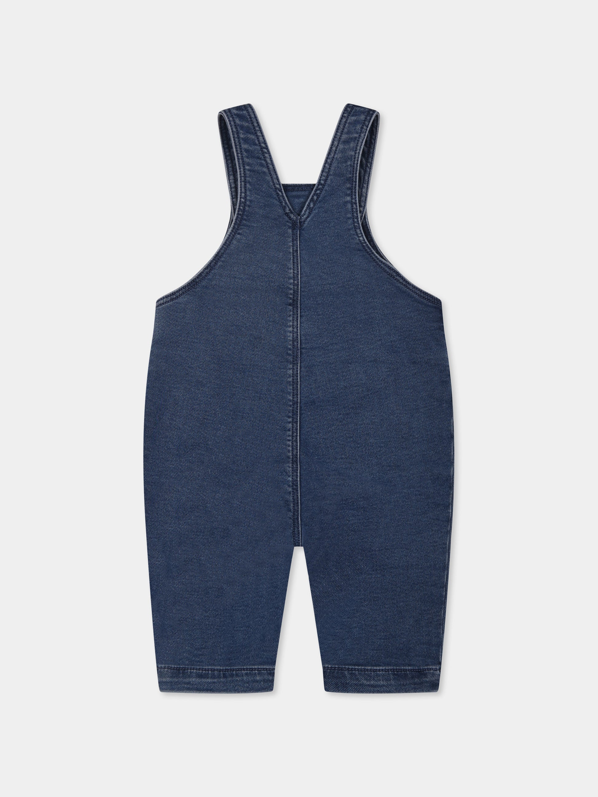 Salopette denim per neonati,Petit Bateau,A0CV8  BLEU DELAVE 01