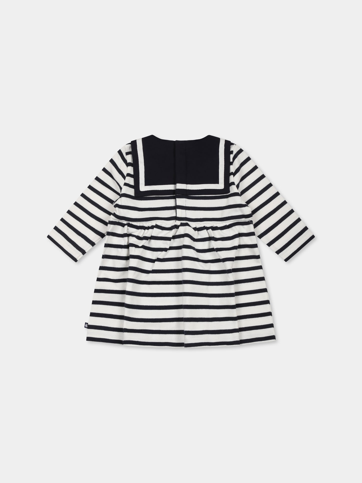 Vestito bianco per neonata,Petit Bateau,A0CNY MARSHMALLOW/SMOKING 01