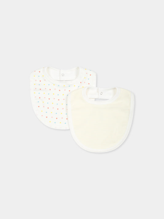 Set bavaglini multicolor per neonati con cuori e righe,Petit Bateau,A0CI9 VARIANTE 2 03