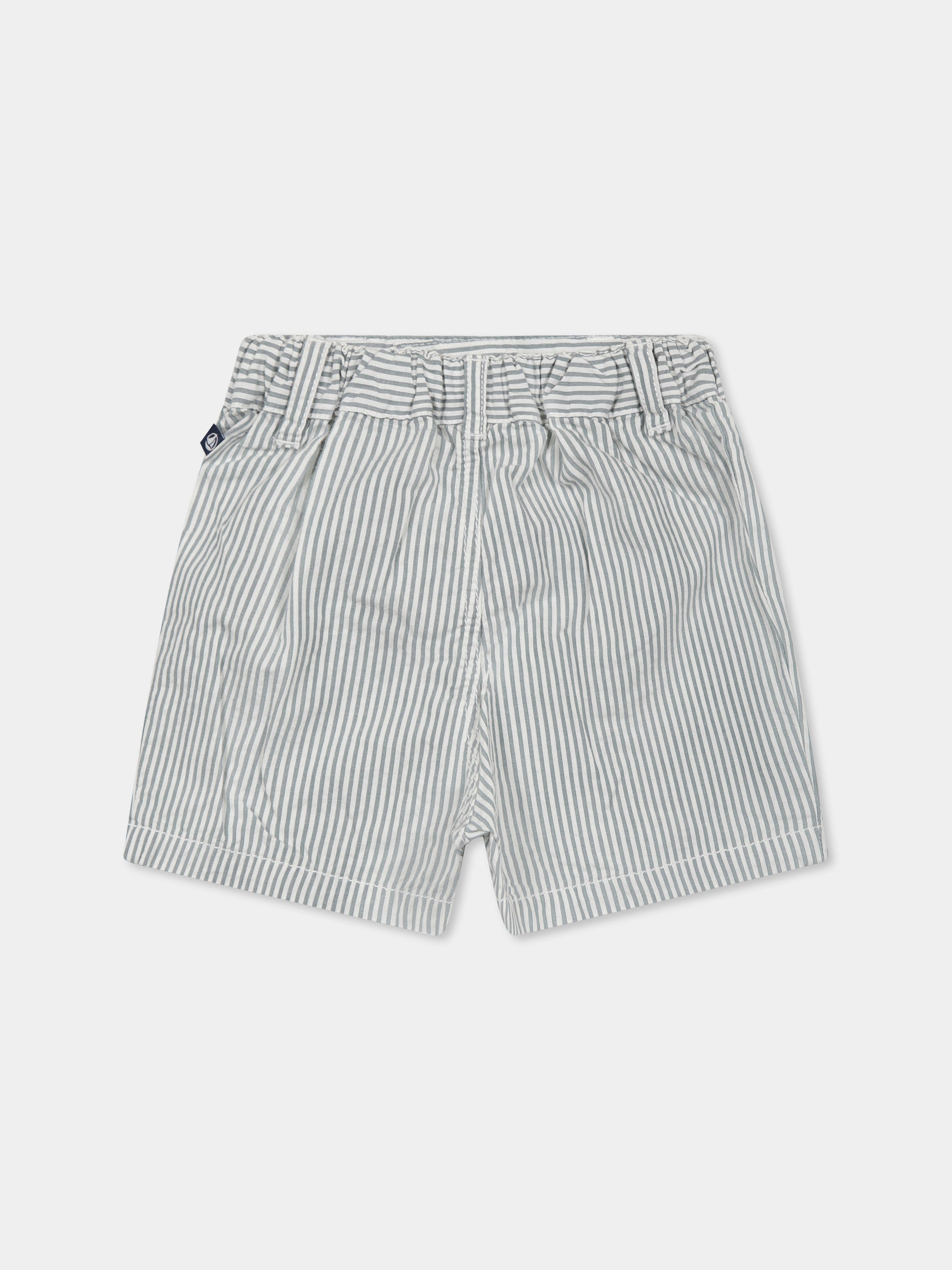 Shorts grigi per neonato con logo,Petit Bateau,A0CVM MARSHMALLOW/BRUT 01