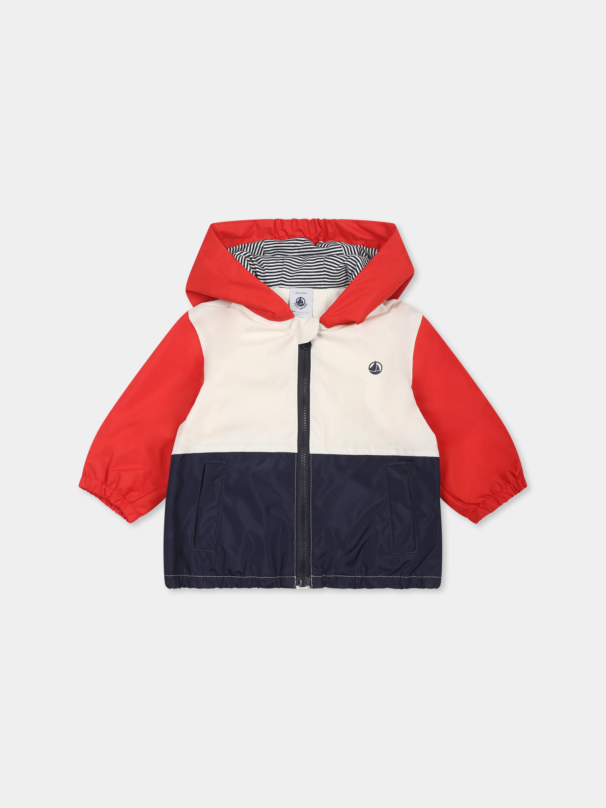 Giacca a vento multicolor per neonato con logo,Petit Bateau,A0CTM AURORA/MULTICO 07