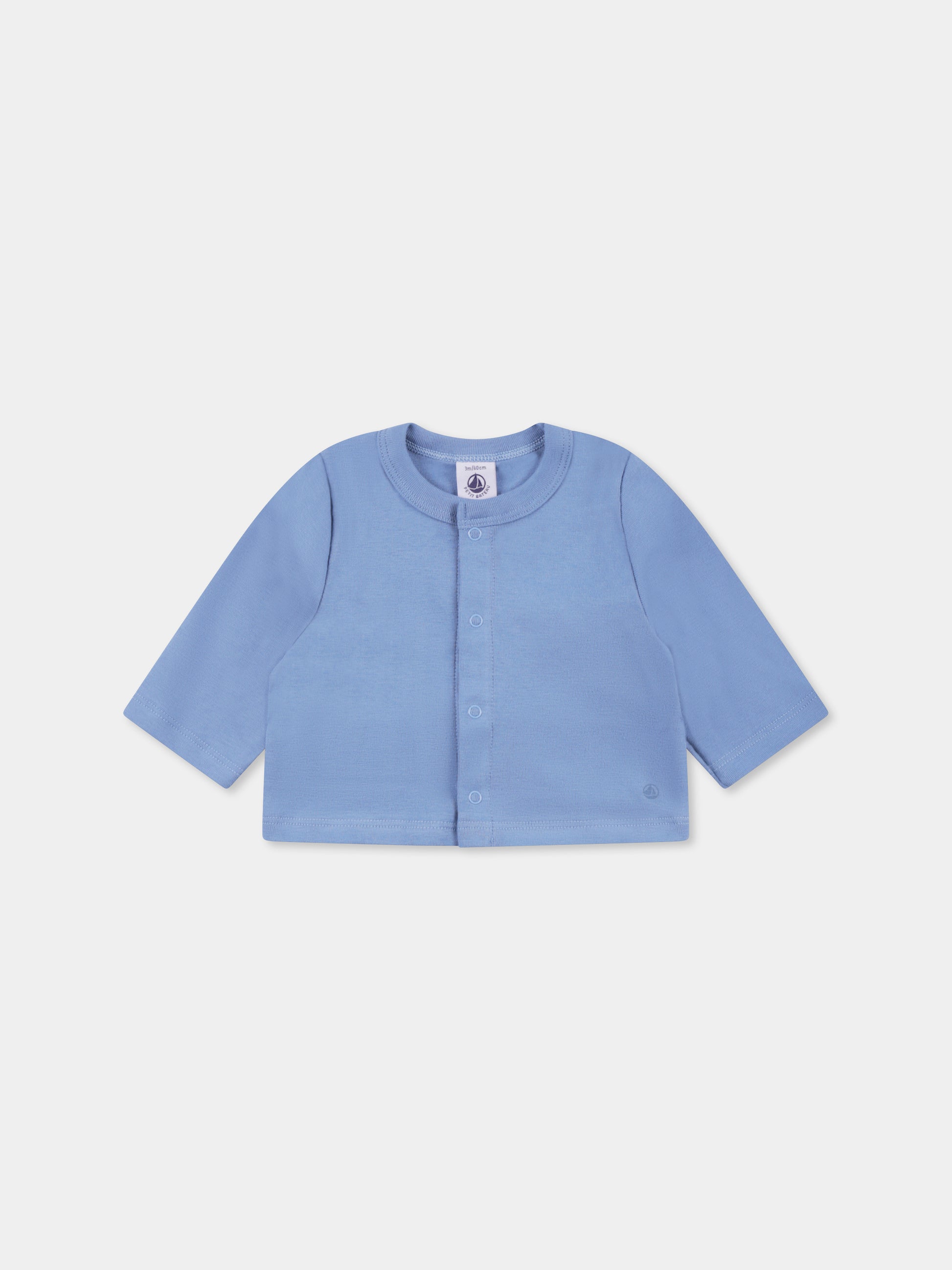 Set pagliaccetto celeste per neonato con logo,Petit Bateau,A0COR ALASKA/MULTICO 01