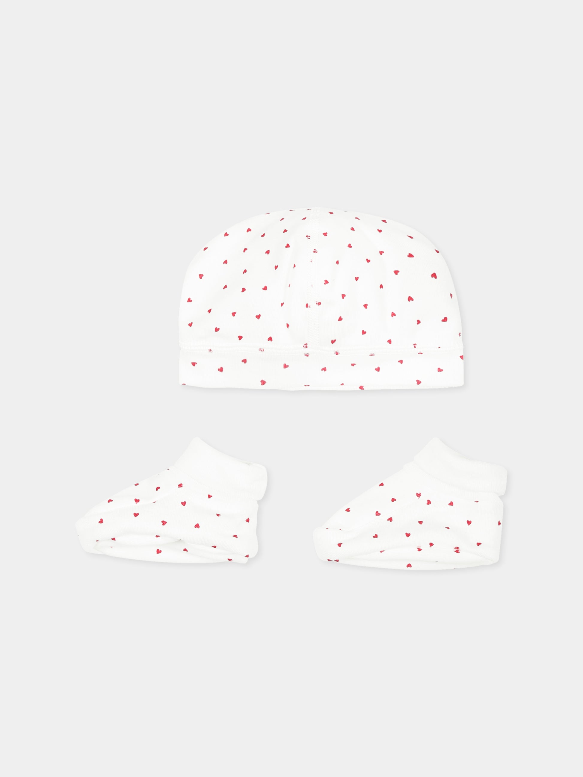 Set accessori bianco per neonati con cuori,Petit Bateau,A0ARZ VARIANTE 1 00