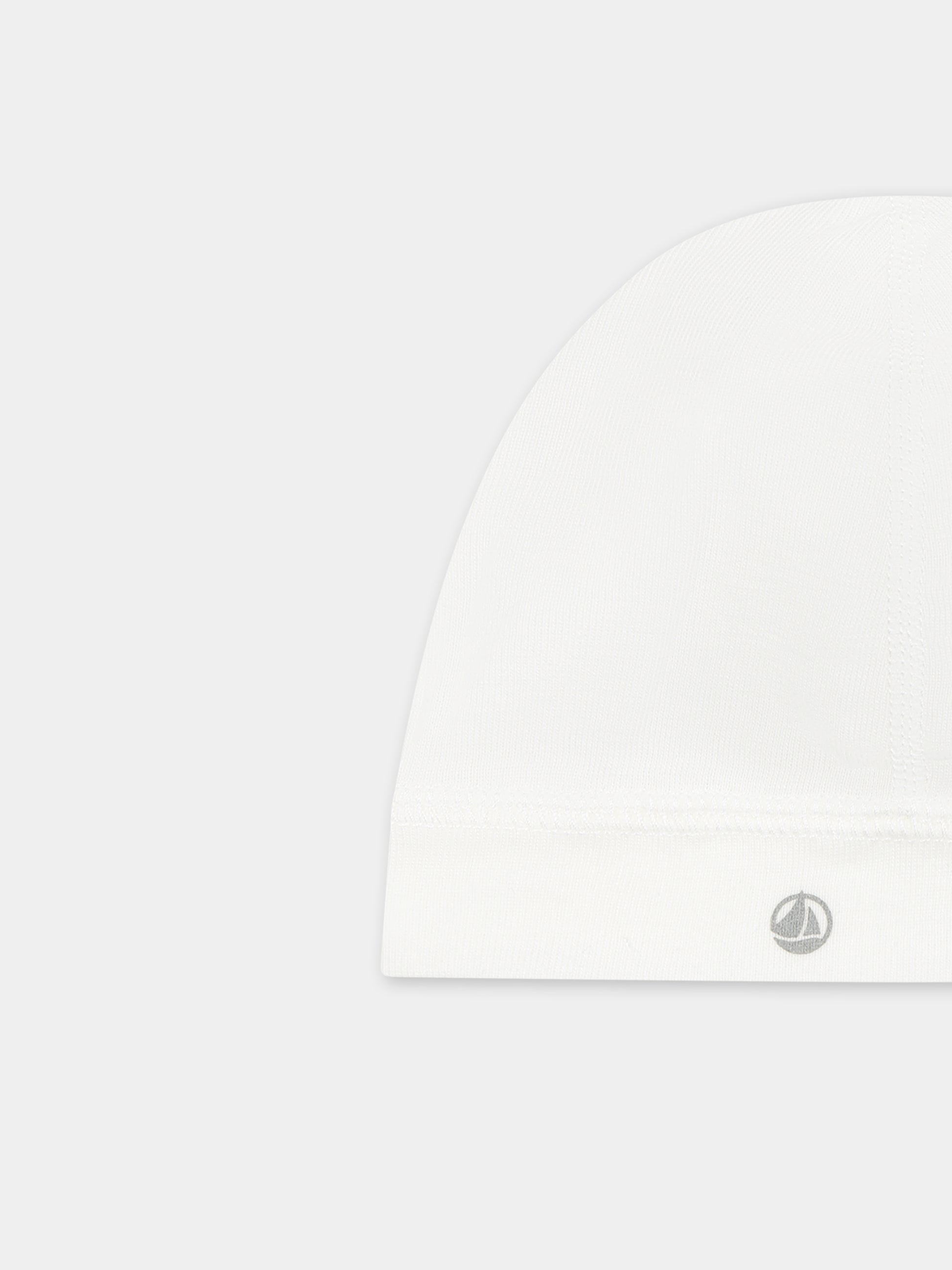 Cappello bianco per neonati con logo,Petit Bateau,A0AZW MARSHMALLOW 01