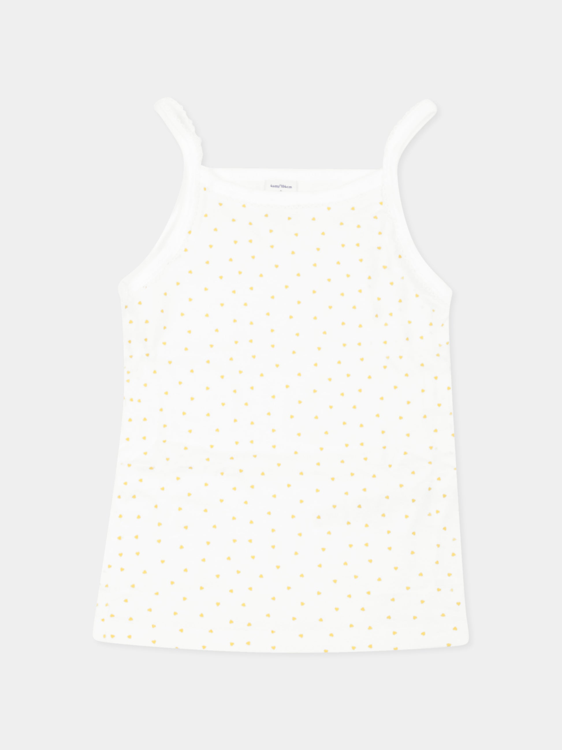 Set canottiere bianche per bambina con cuori,Petit Bateau,A0A47 VARIANTE 1 00