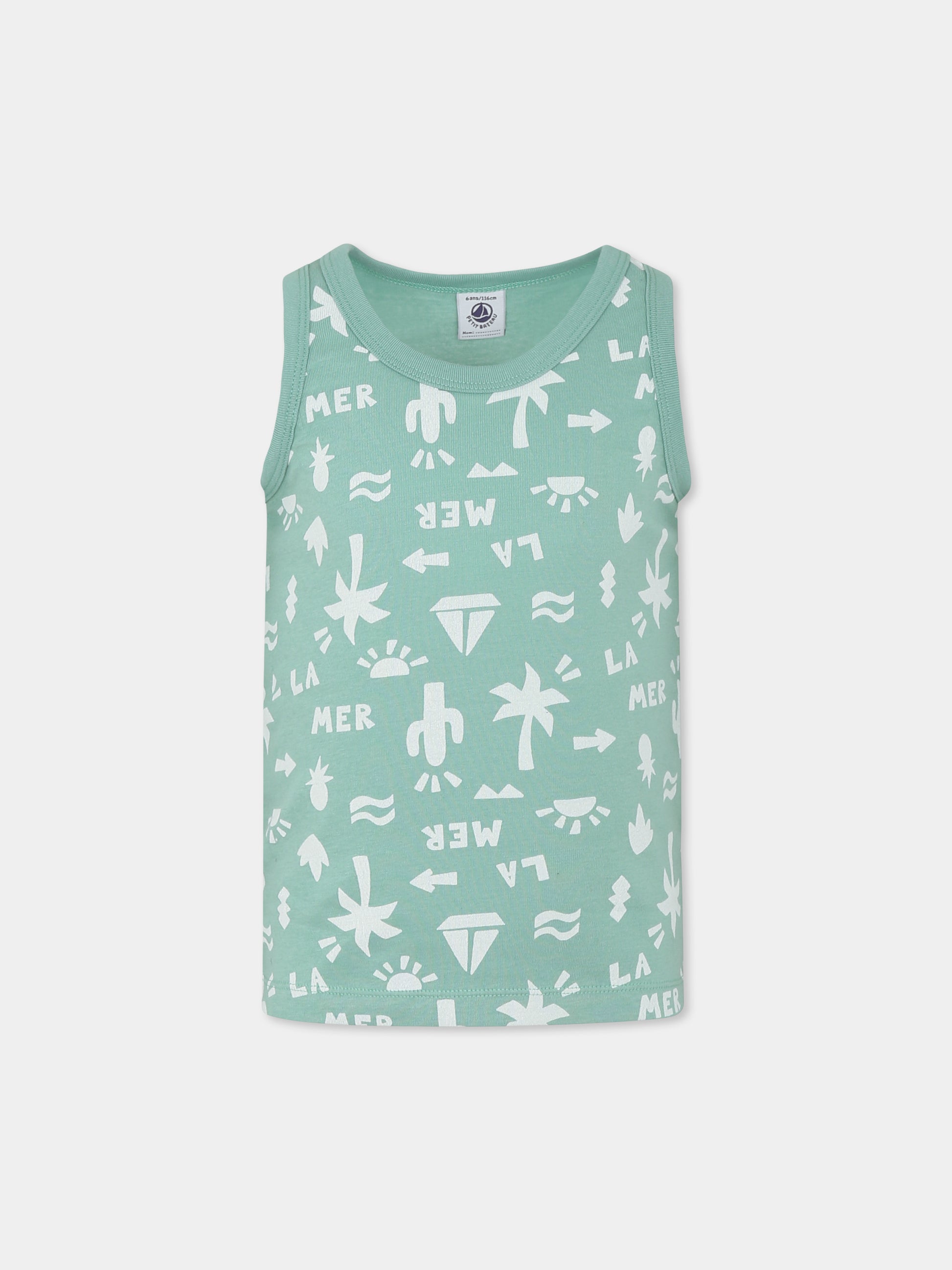 Set canottiera multicolor per bambino con scritta e stampa,Petit Bateau,A0CSZ VARIANTE 1 00