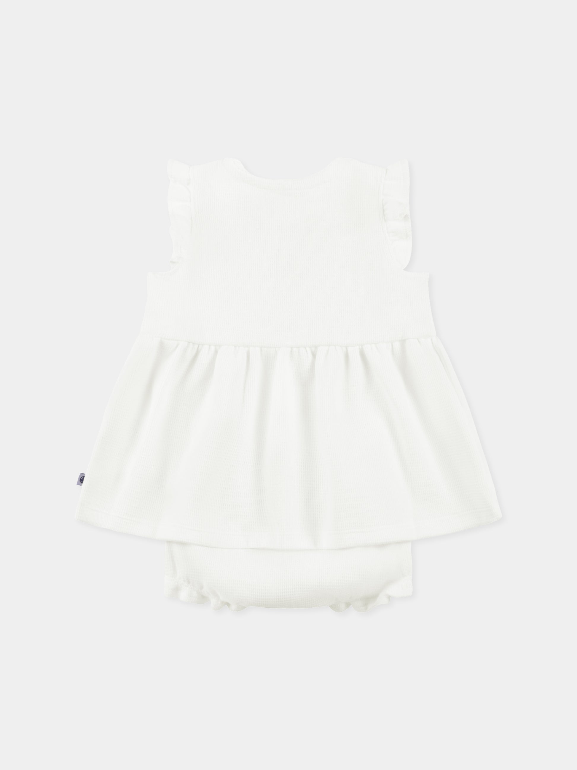 Vestito bianco per neonata,Petit Bateau,A0CHG MARSHMALLOW 02
