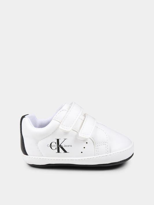 Sneakers bianche per neonati con logo,Calvin Klein Kids,V0B9 82070 1582X002