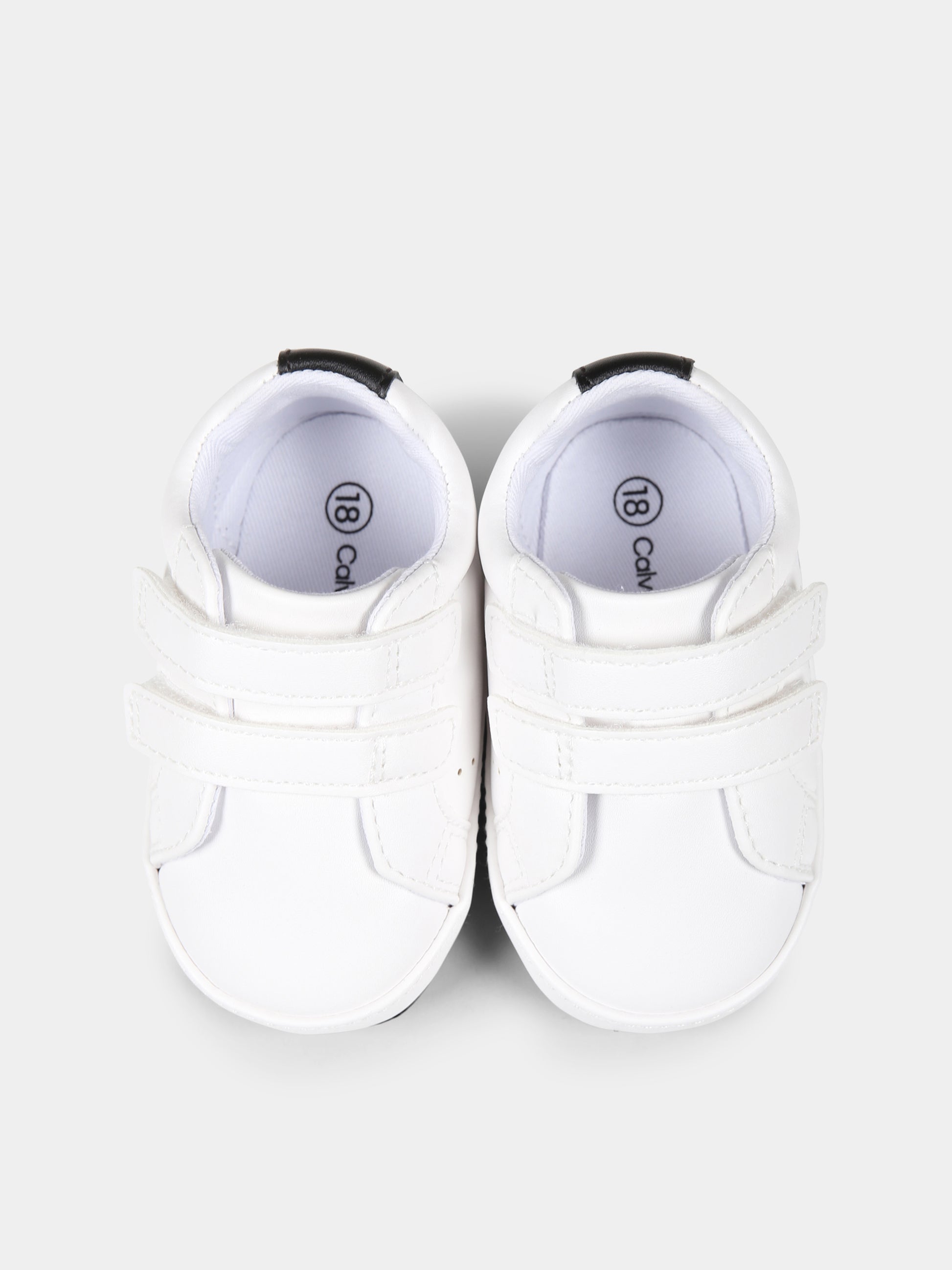 Sneakers bianche per neonati con logo,Calvin Klein Kids,V0B9 82070 1582X002