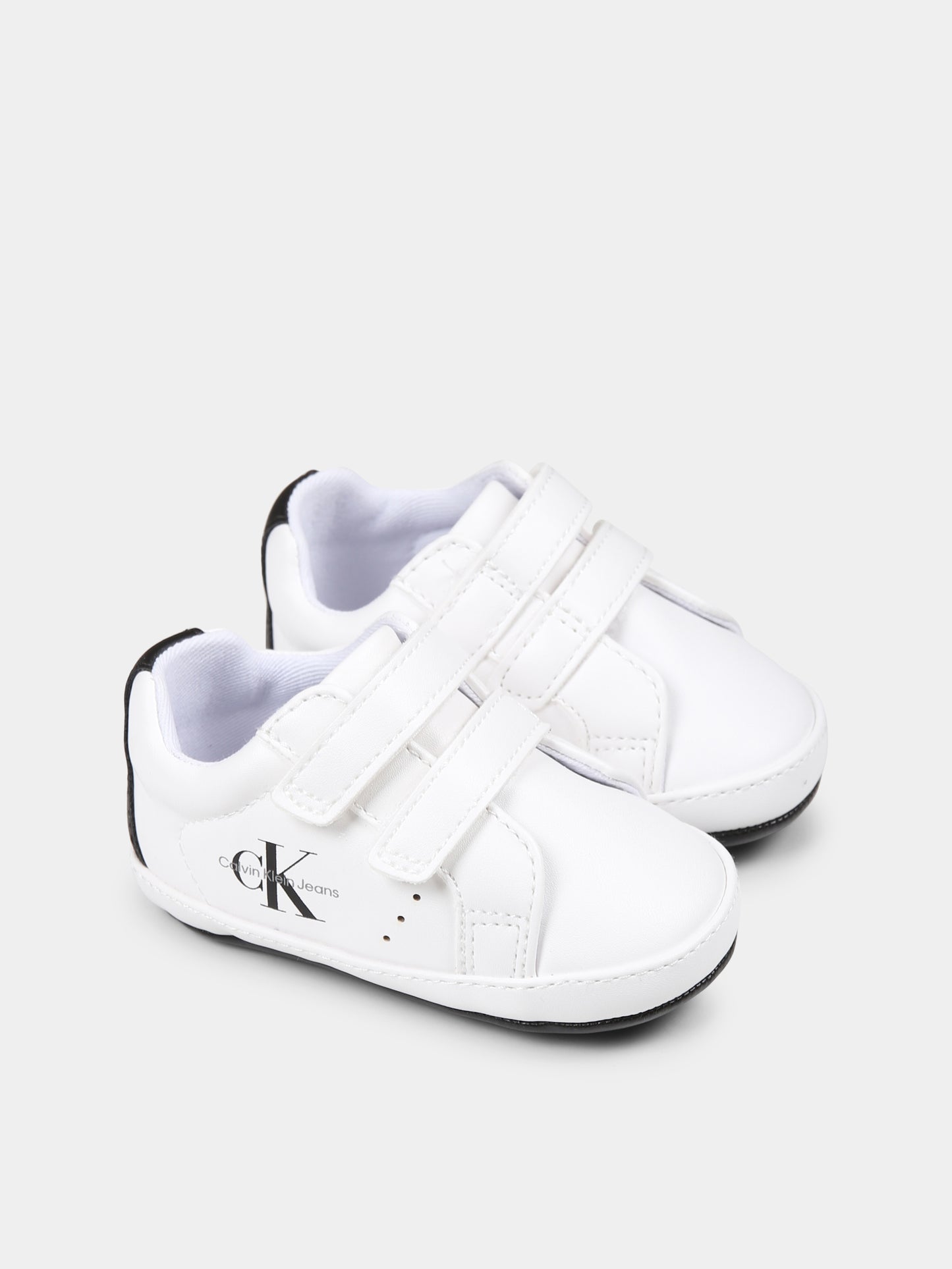 Sneakers bianche per neonati con logo,Calvin Klein Kids,V0B9 82070 1582X002