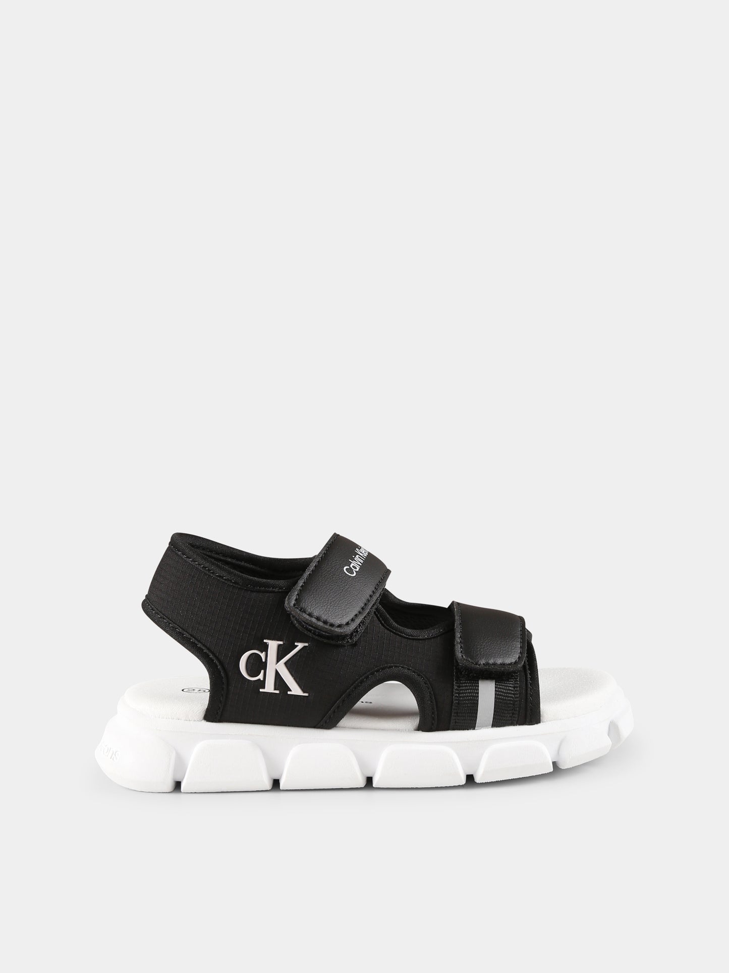 Sandali neri per bambini con logo,Calvin Klein Kids,V1B2 83020 1591999