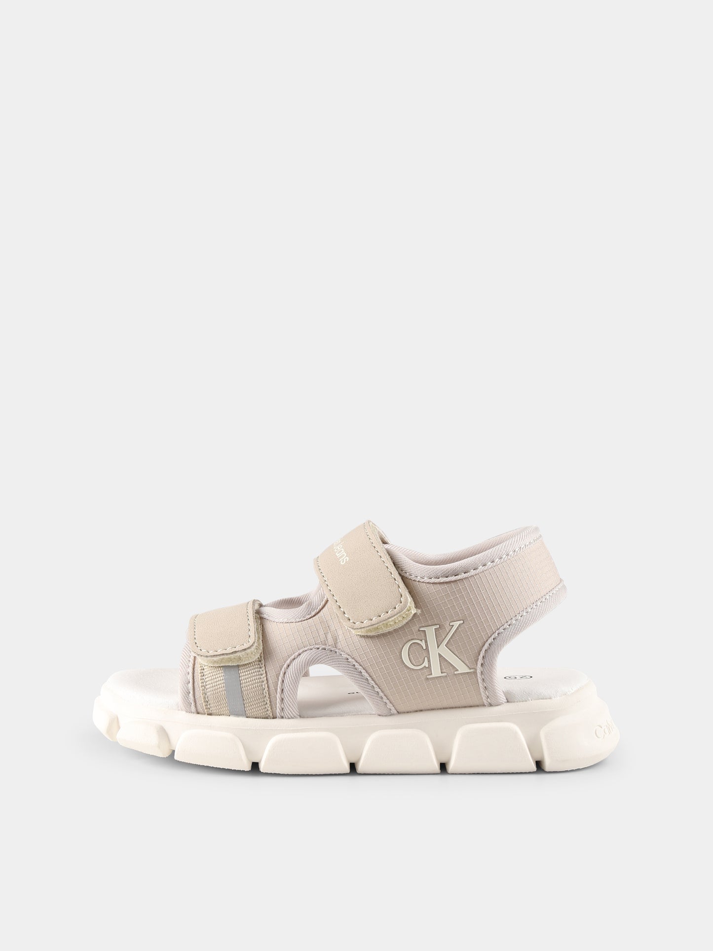 Sandali beige per bambini con logo,Calvin Klein Kids,V1B2 83022 1692503