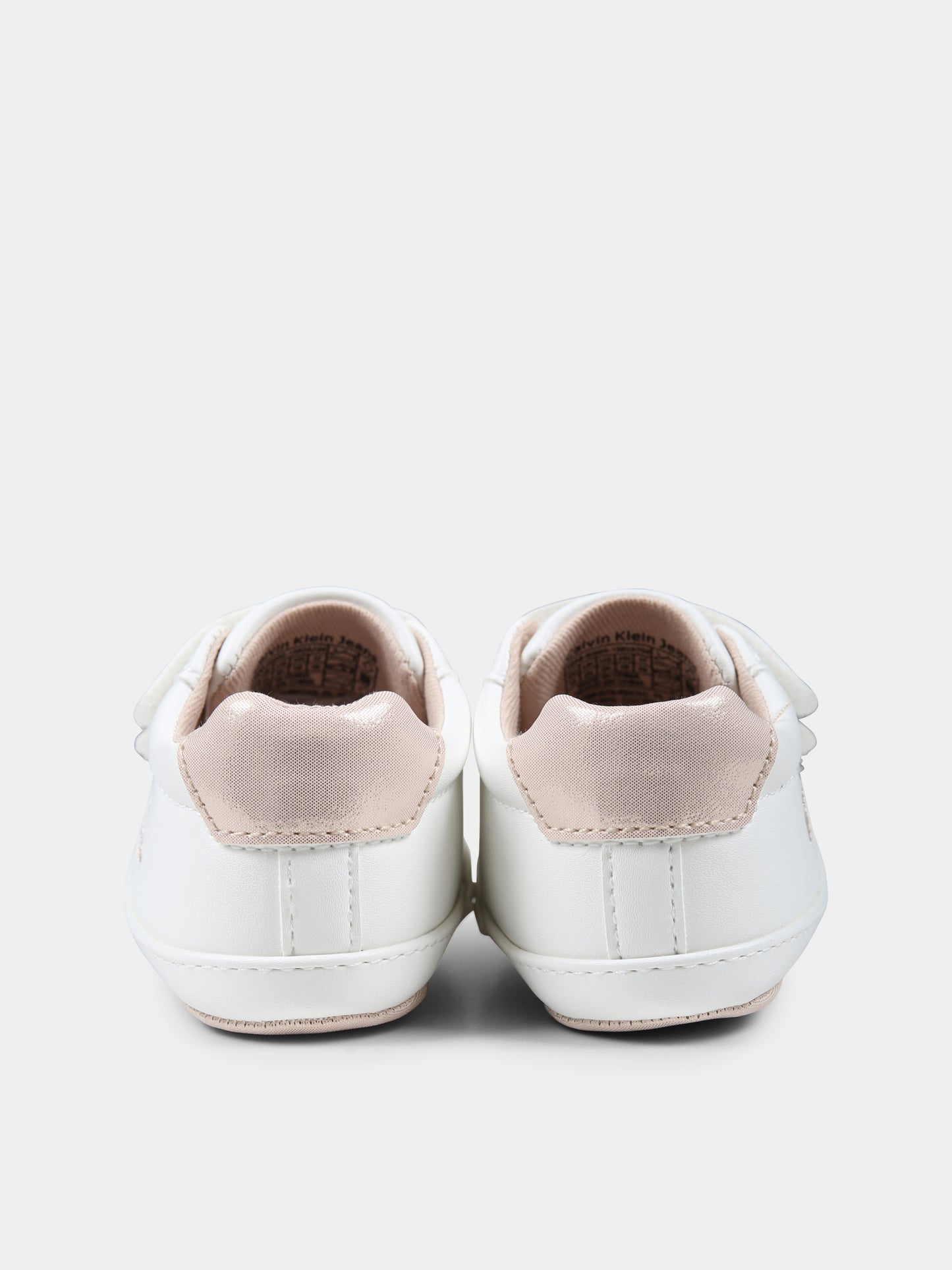 Sneakers avorio per neonata con logo,Calvin Klein Kids,V0A9 82005 1582A704