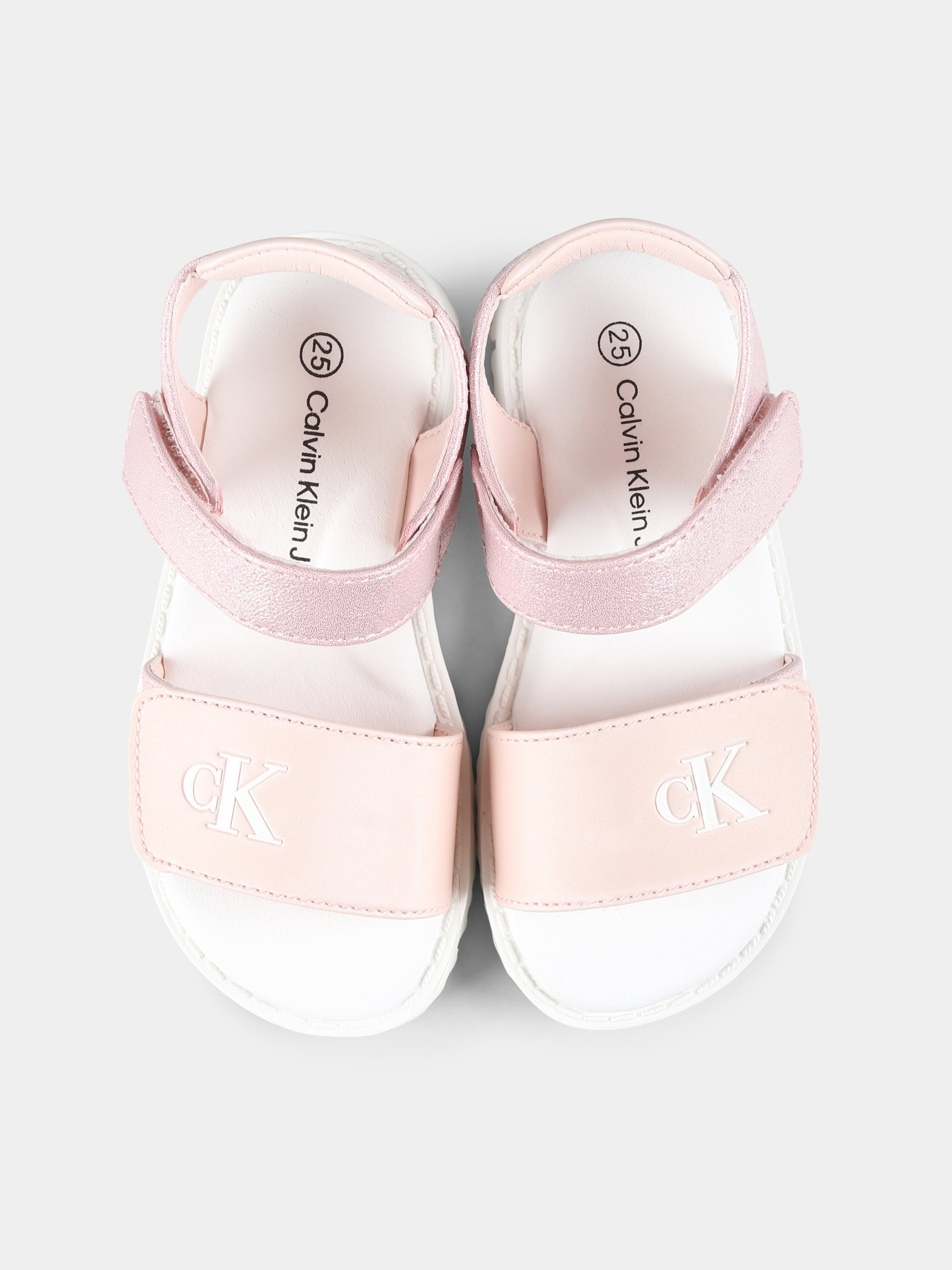 Sandali rosa per bambina con logo,Calvin Klein Kids,V1A2 82039 1013302