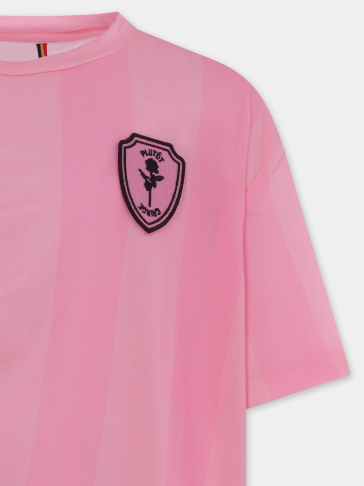 T-shirt rosa per bambina con patch,Caroline Bosmans,SS25 1019 105 0032