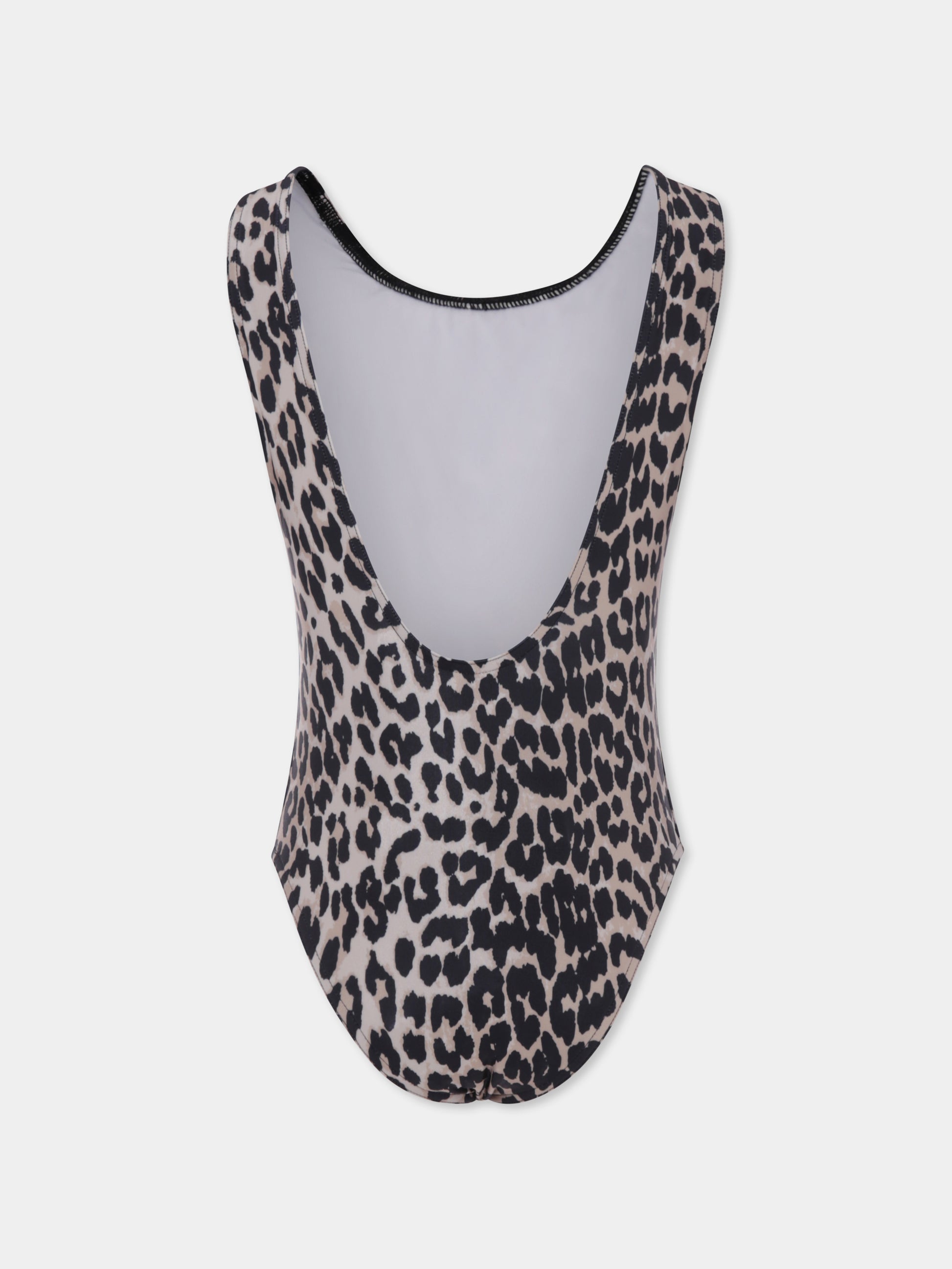 Costume intero beige per bambina con stampa maculata,Caroline Bosmans,SS25 1022 107 0036