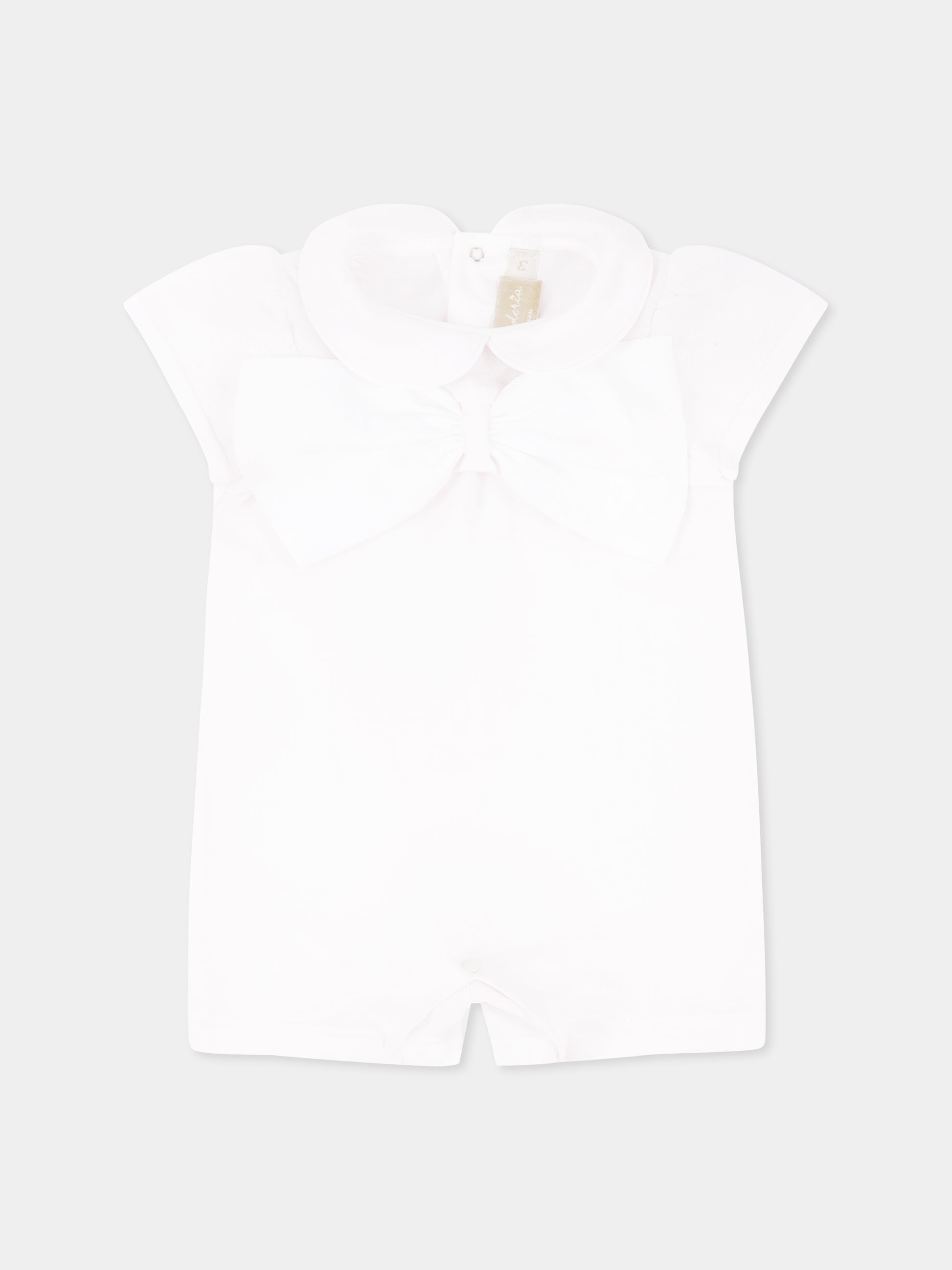 Pagliaccetto rosa per neonata con fiocco,La Stupenderia,TBTT62N03