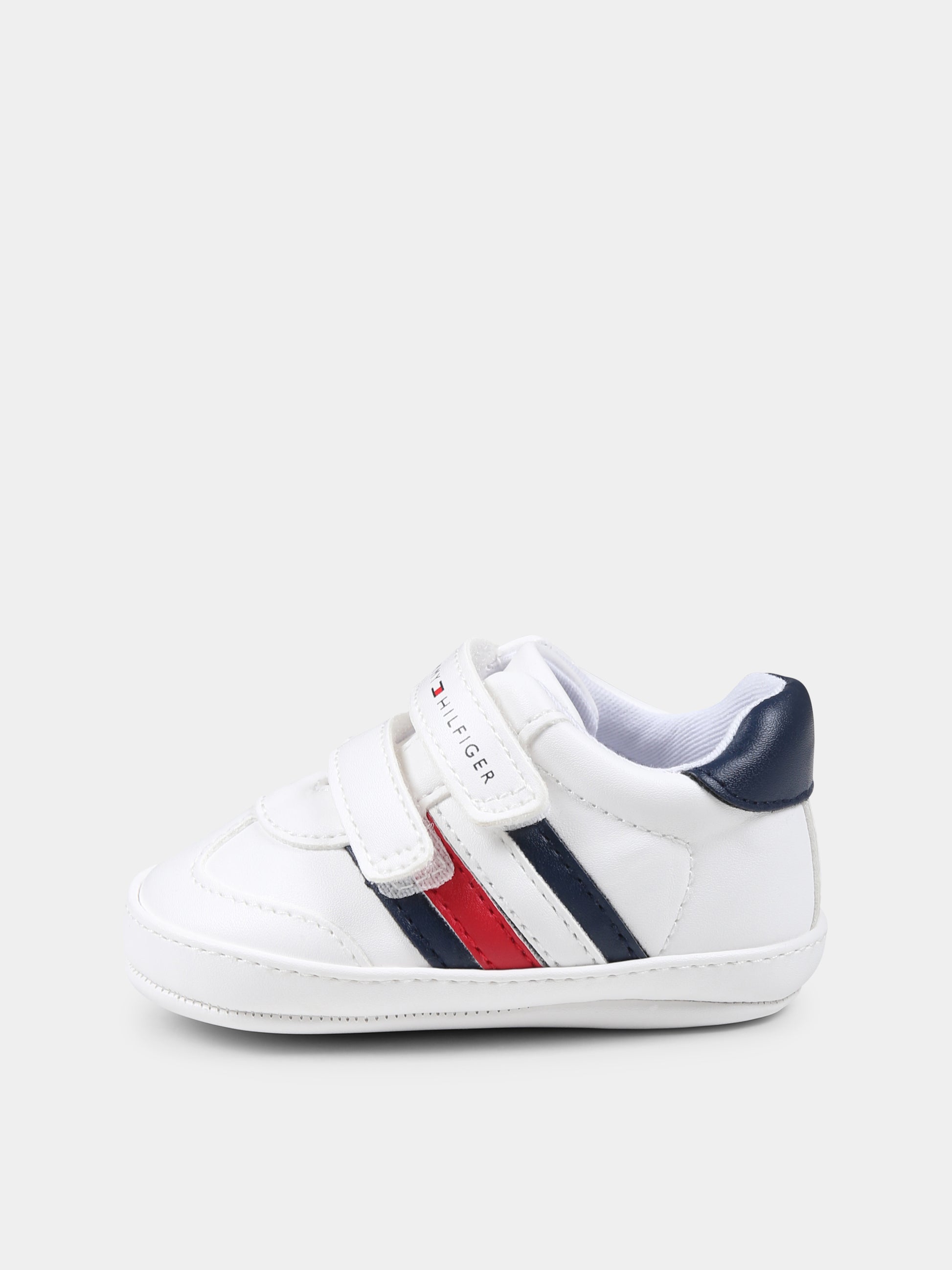 Sneakers bianche per neonati con logo,Tommy Hilfiger Junior,T0B9 33831 1433X336