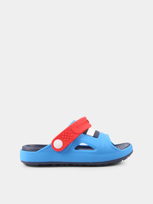 Sandali azzurri per bambino con bandierina,Tommy Hilfiger Junior,T3X2 33905 0083A715