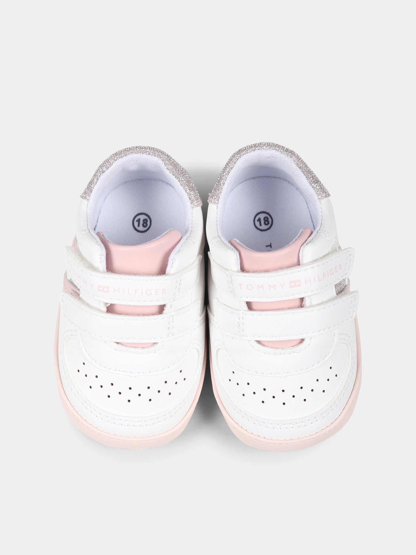 Sneakers bianche per neonata con logo,Tommy Hilfiger Junior,T0A9 33721 1528X134