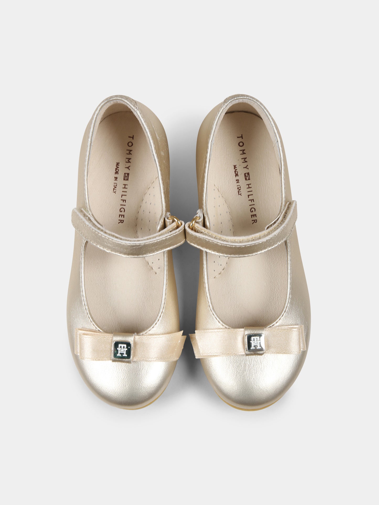 Ballerine oro per bambina con fiocco,Tommy Hilfiger Junior,T1A3 33927 022514