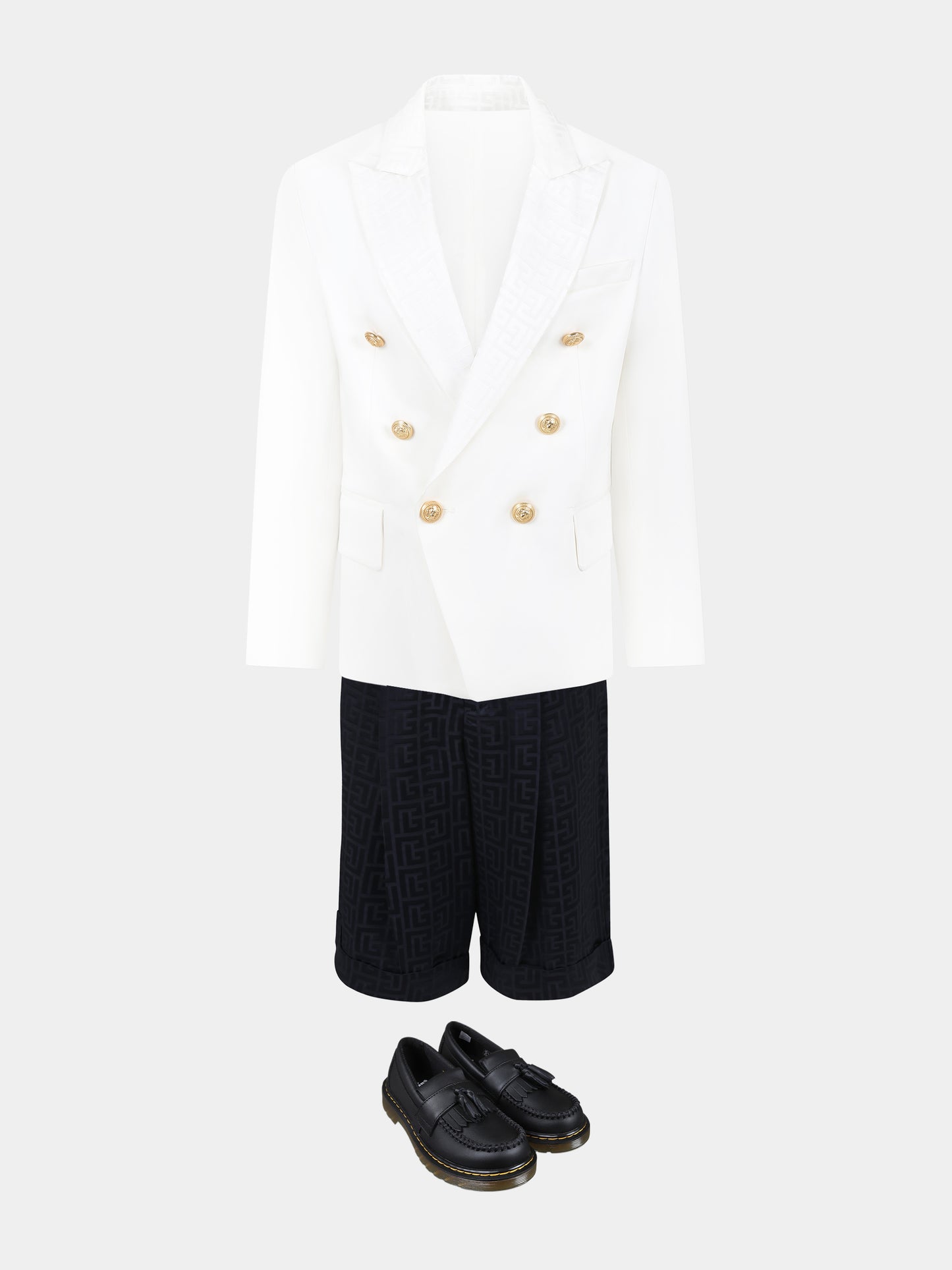 White jacket for boy with iconic labyrinth