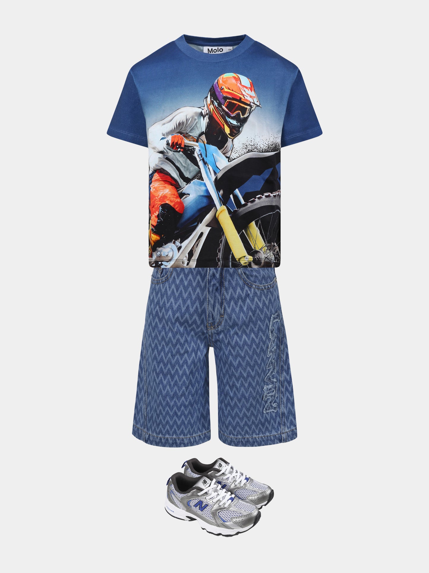 Denim shorts for boy with logo