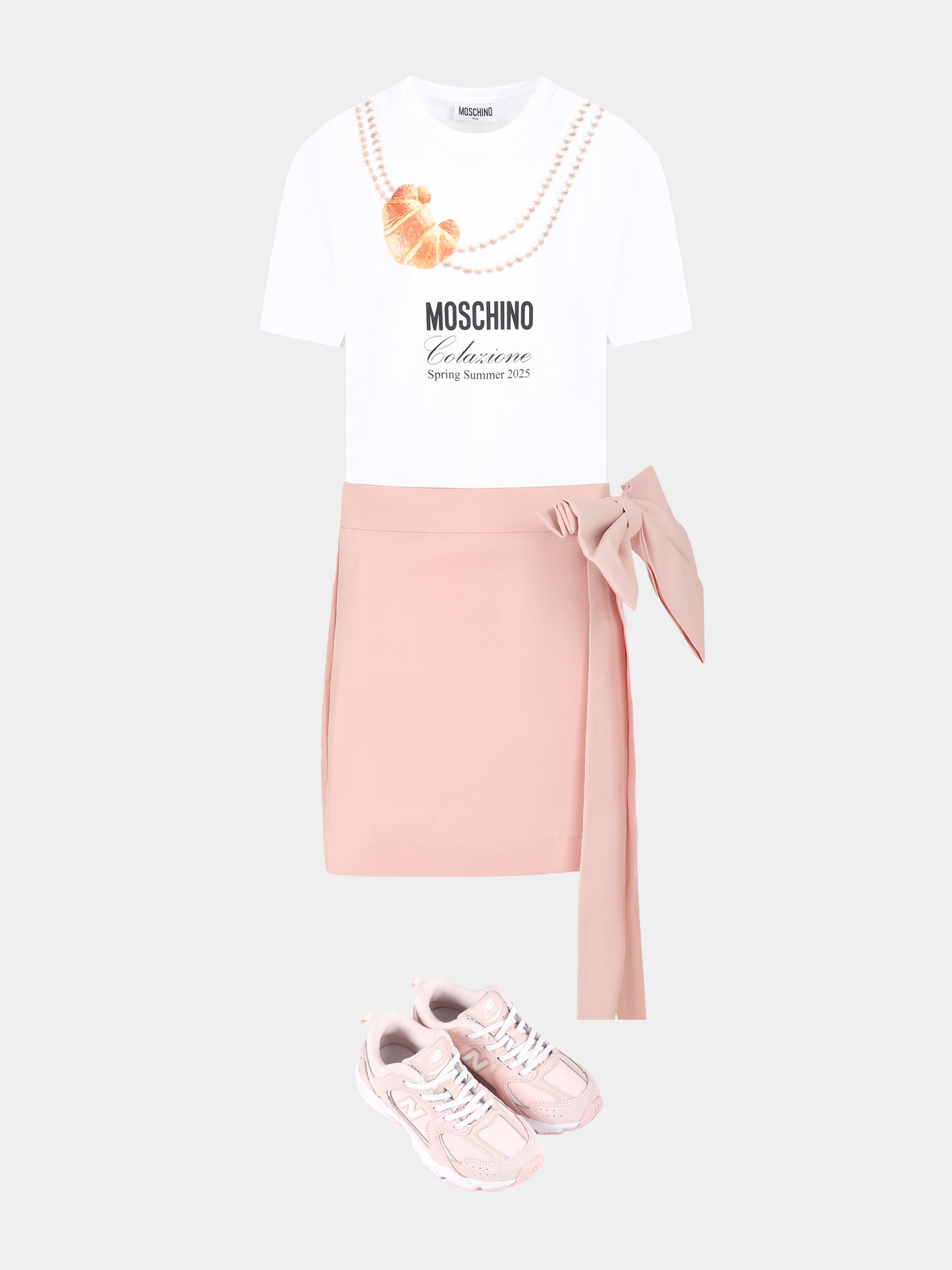 Pink skirt for girl with bow