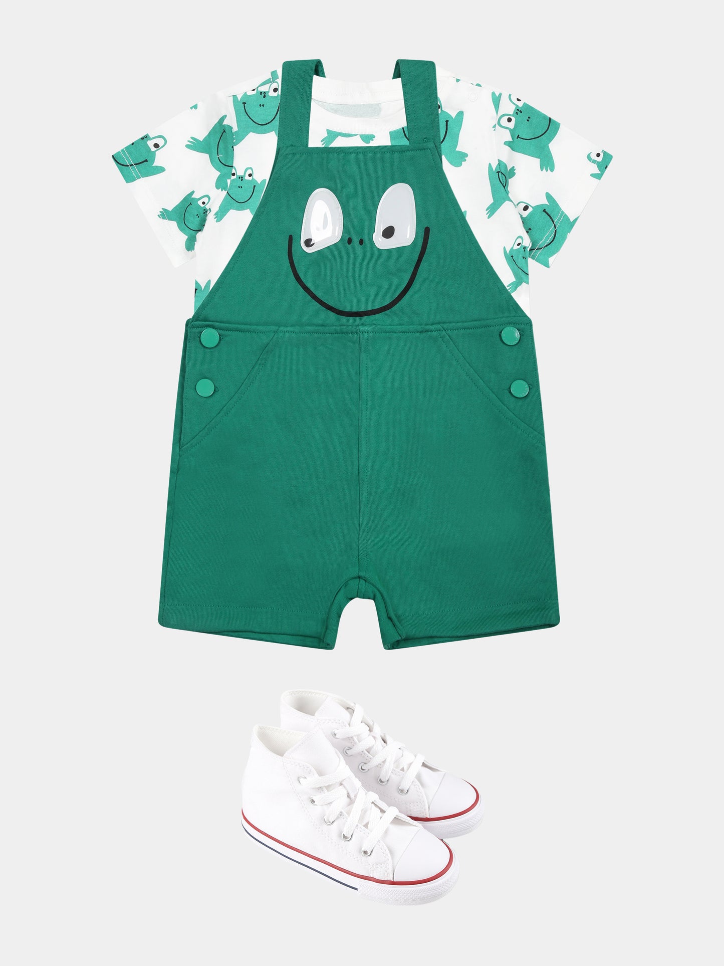 White t-shirt for baby boy with frog