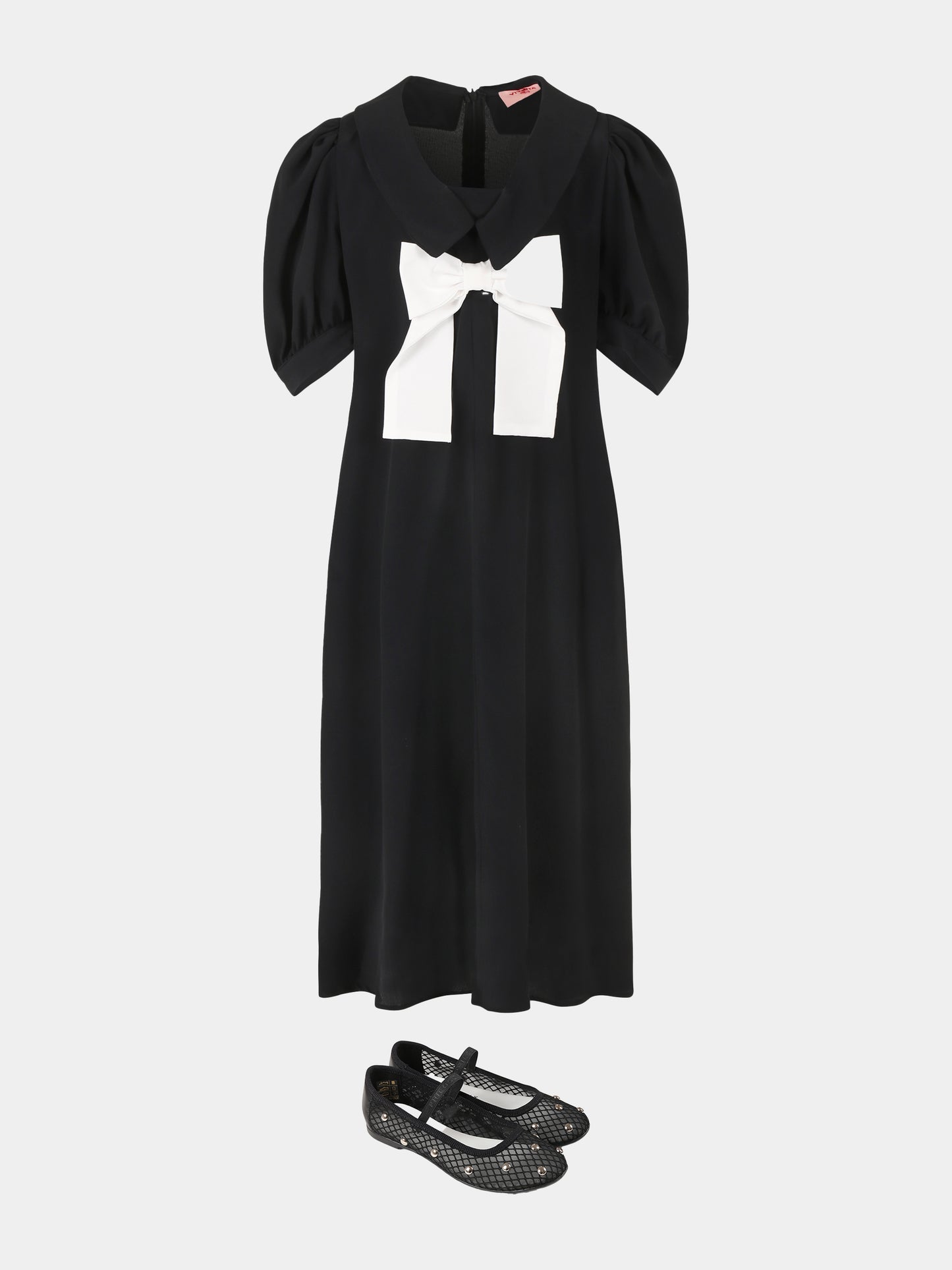 Black dress for girl with bow