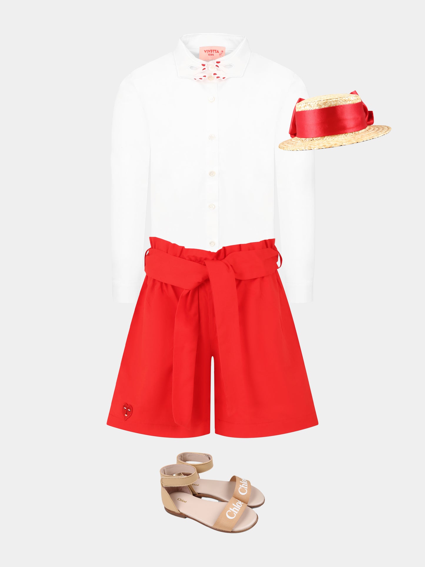 Red shorts for girl with  heart